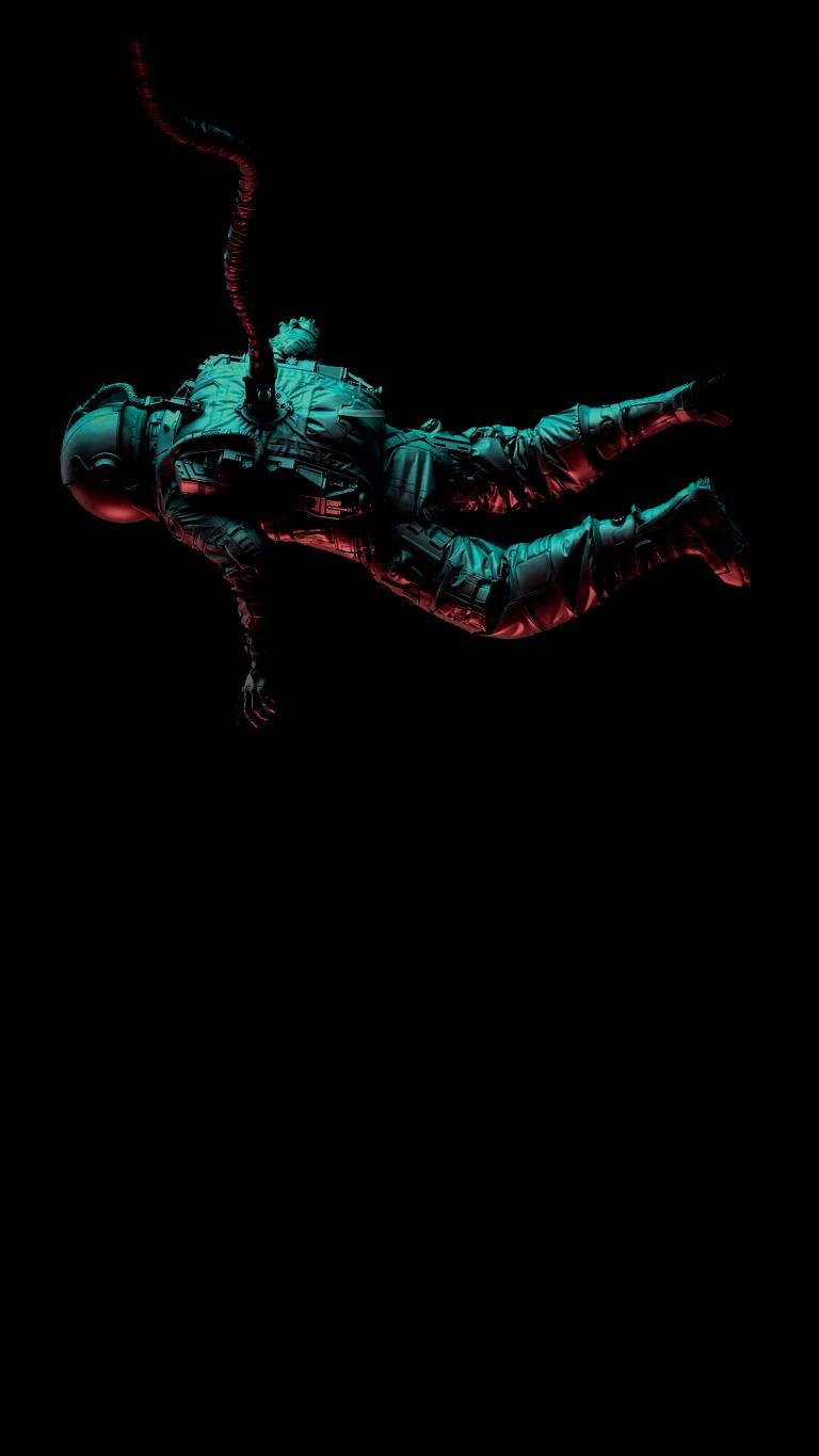 4K Phone Background Floating Astronaut — 768x1365 wallpaper