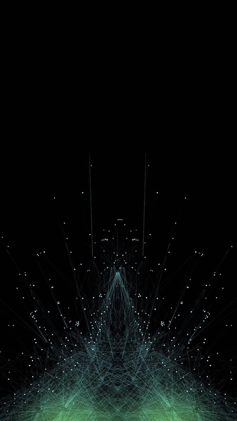 4K Phone Background Green Particles — 900x1600 wallpaper