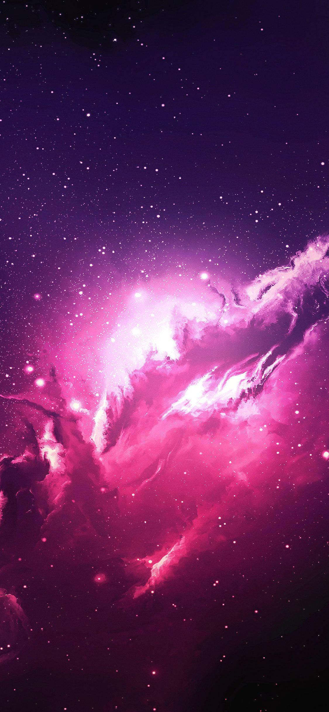 4K Phone Background Pink Star In Galaxy — 1125x2436 wallpaper
