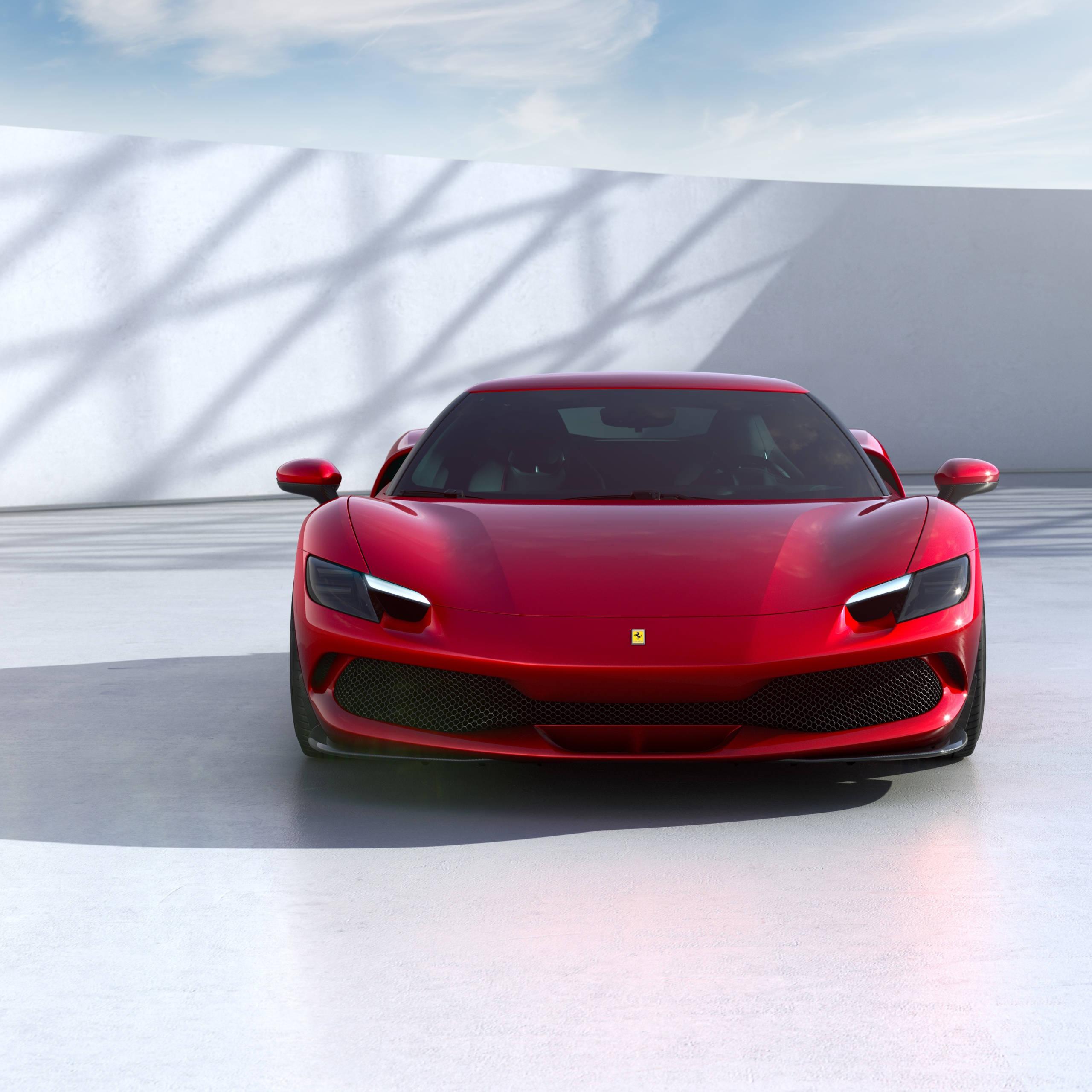 4K Red Car In White Room — 2560x2560 wallpaper