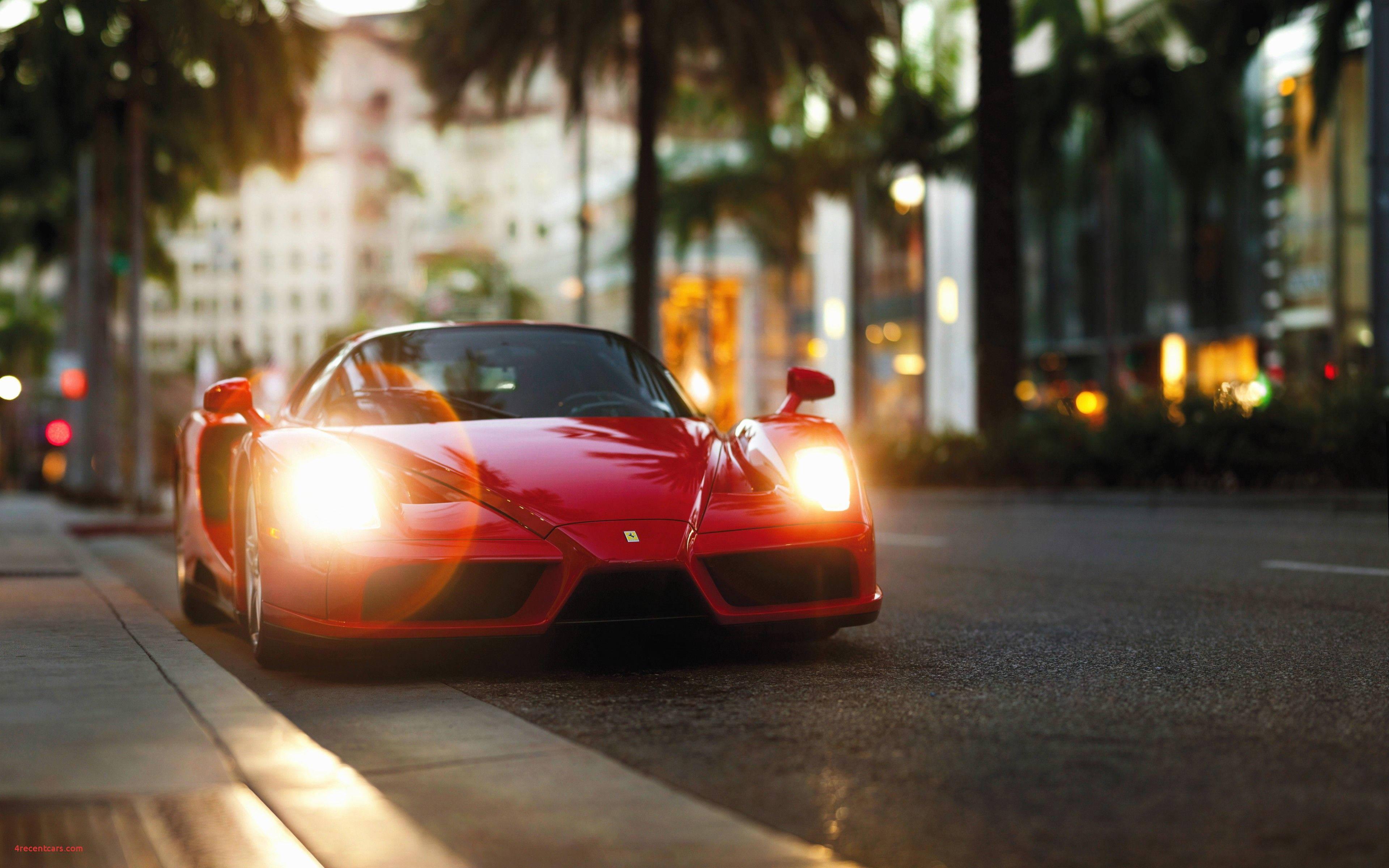 4K Red Car With Open Lights — 3840x2400 wallpaper