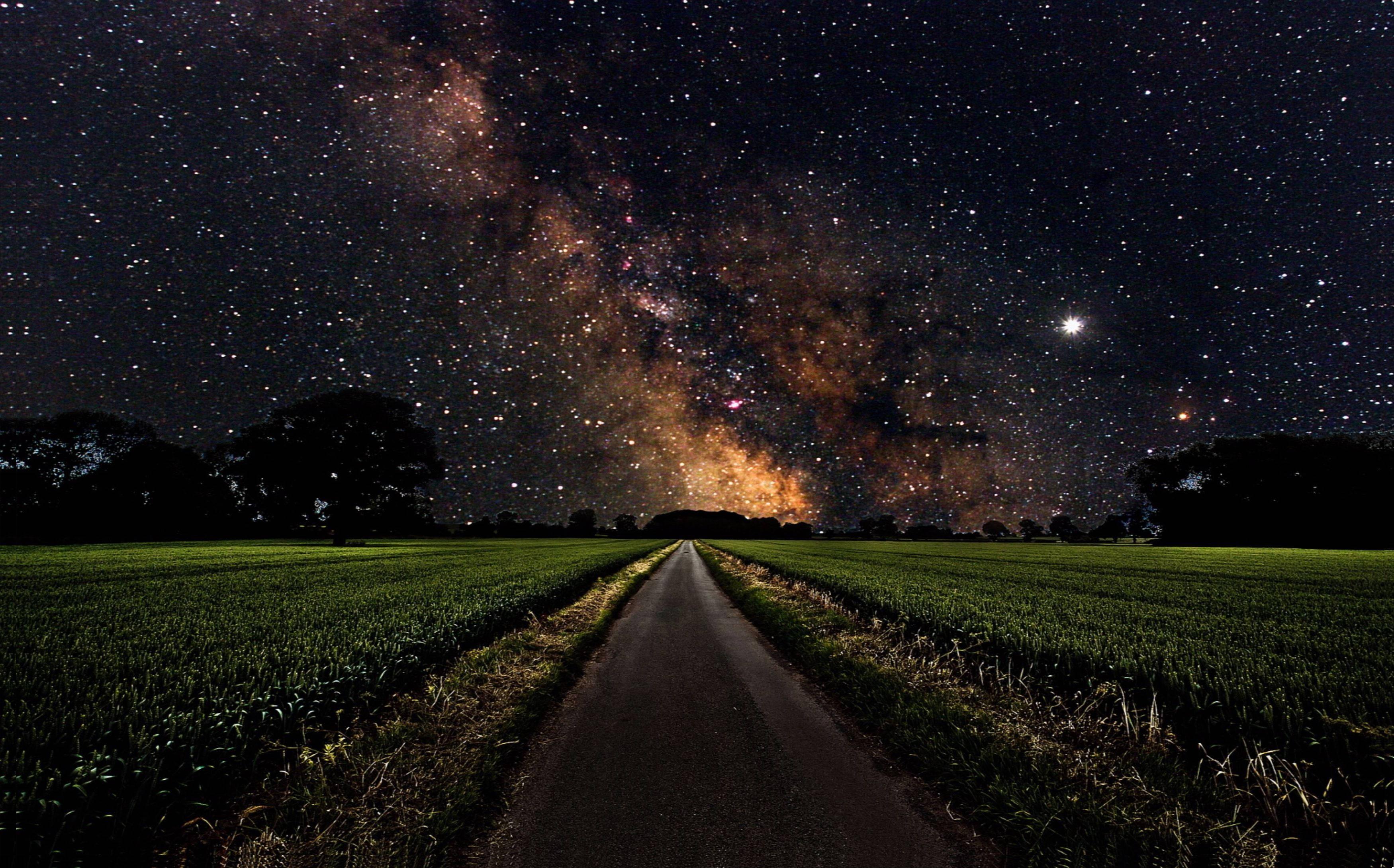 4K Space Above Rice Field — 3500x2180 wallpaper