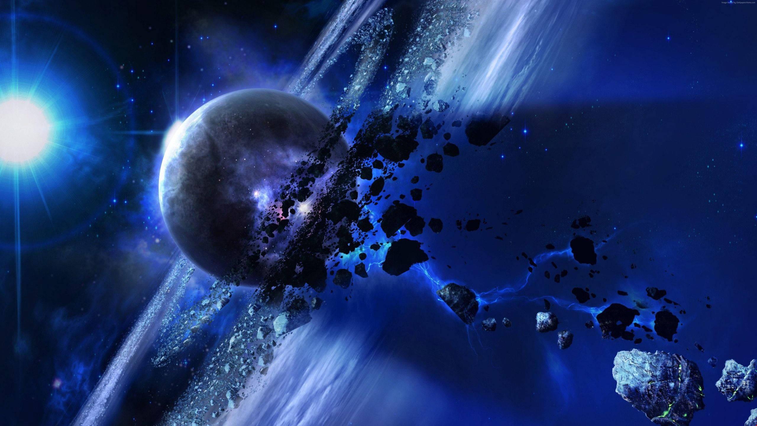 4k Space Luminescent Blue — 2560x1440 wallpaper