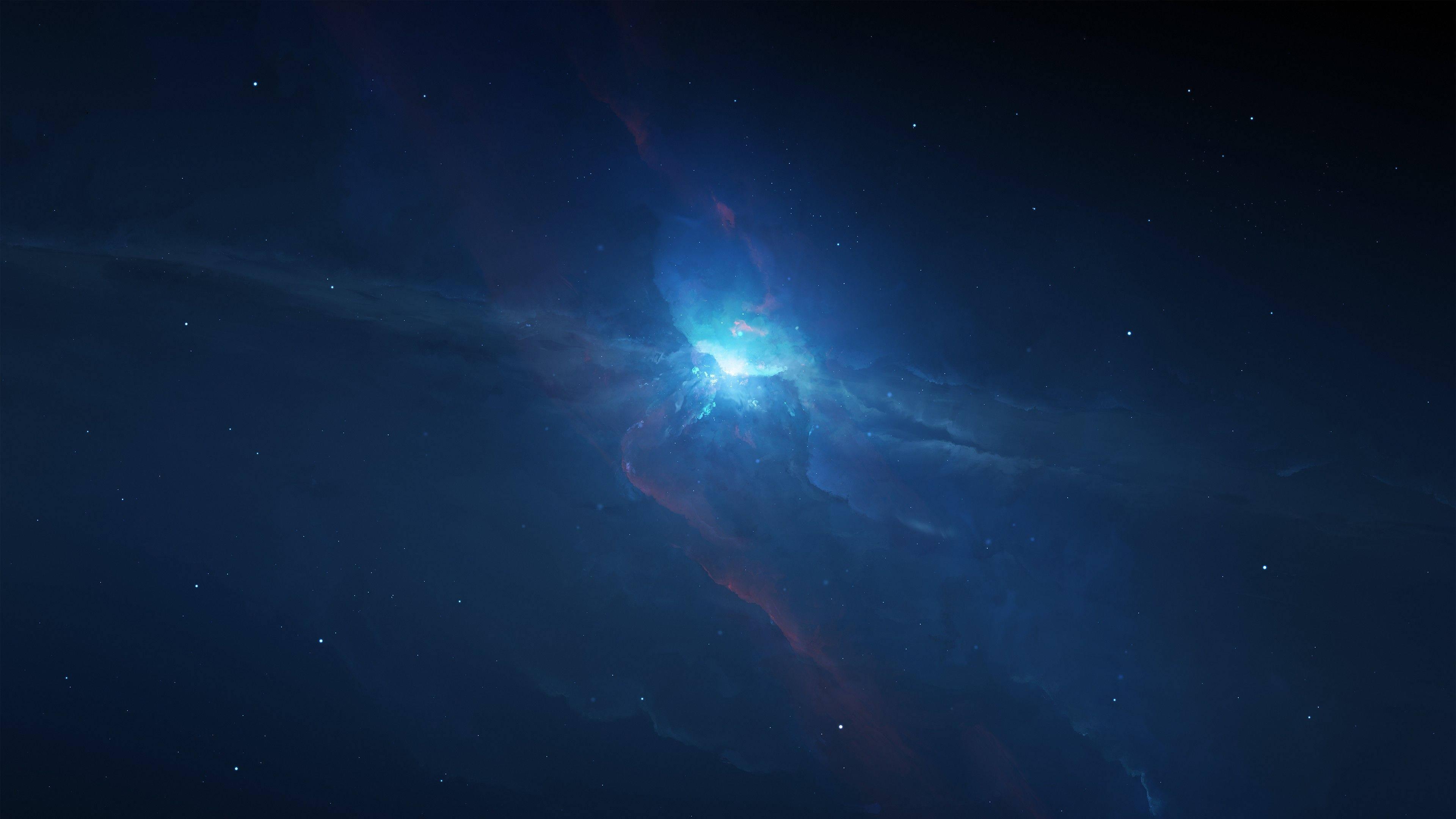 4K Space Luminescent Blue Light — 3840x2160 wallpaper