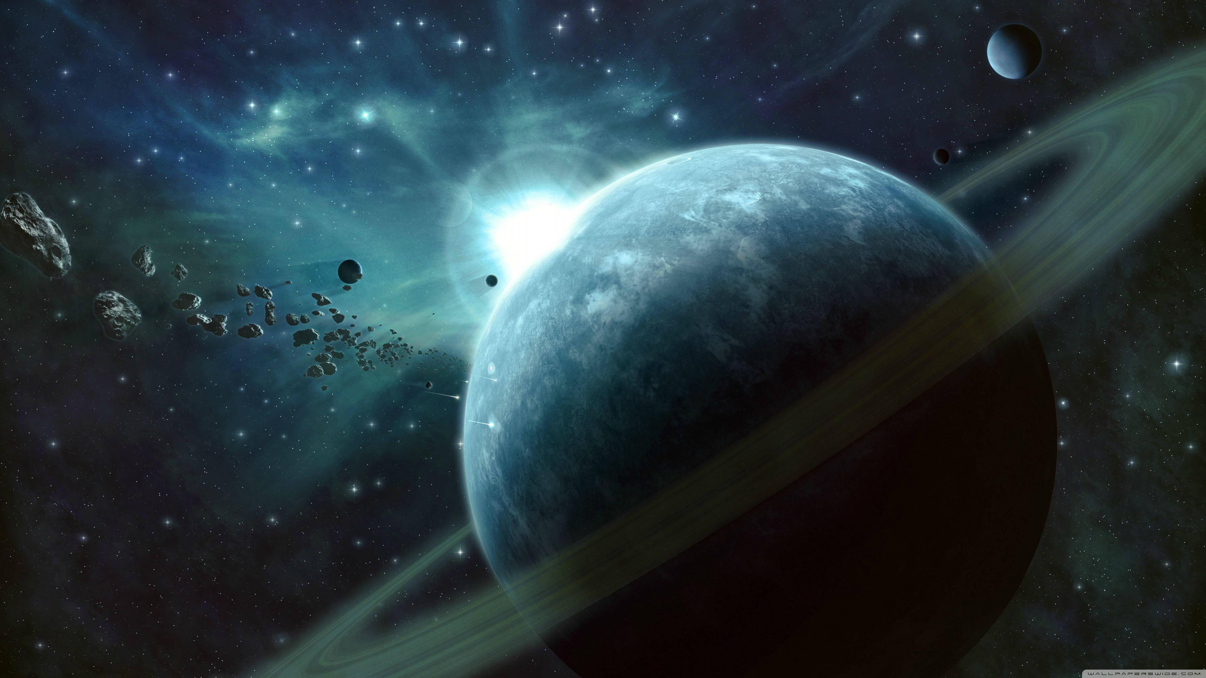 4K Space Ringed Planet — 3840x2160 wallpaper