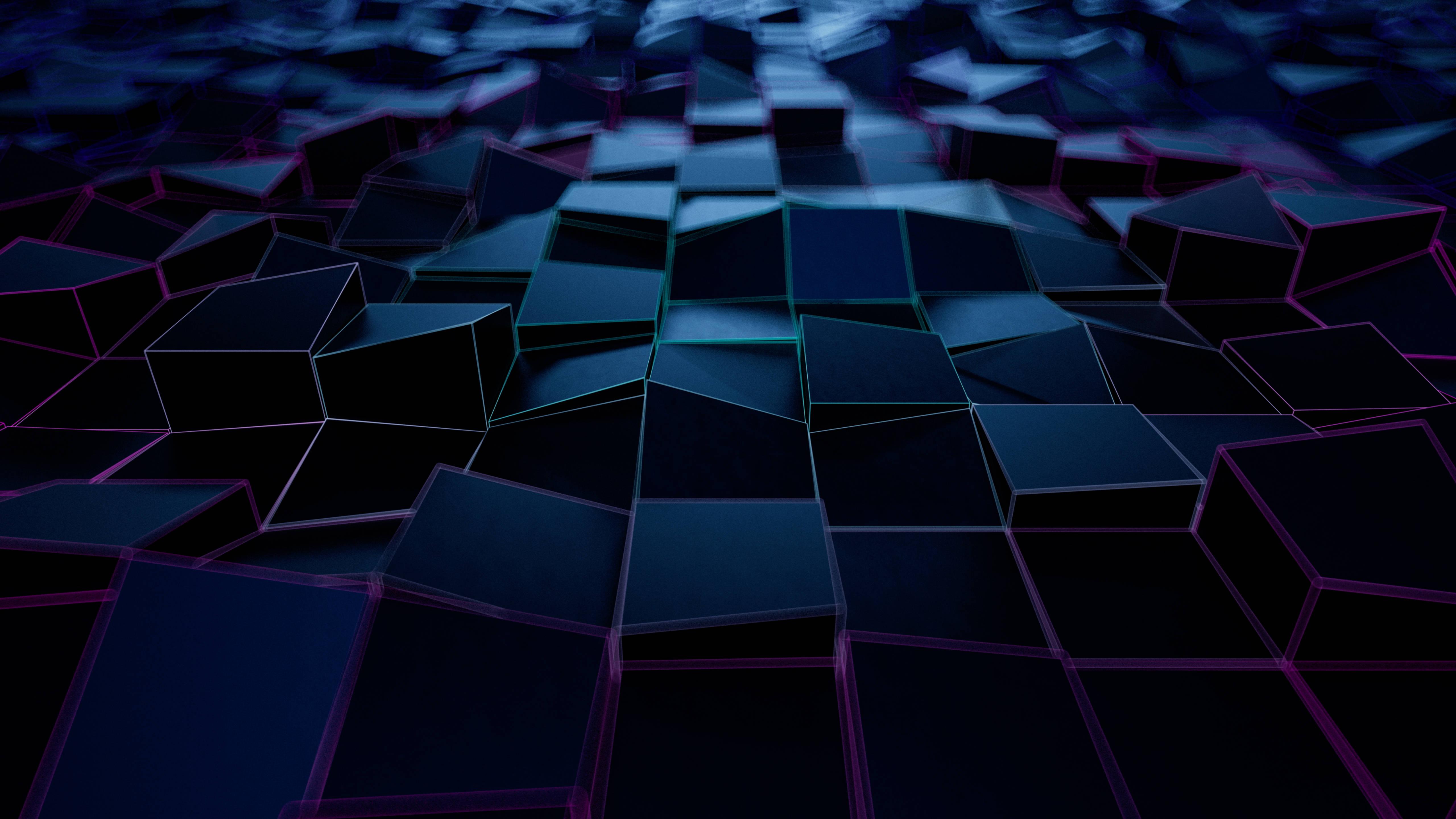4K Ultra HD Dark Cubic Flooring — 5120x2880 wallpaper