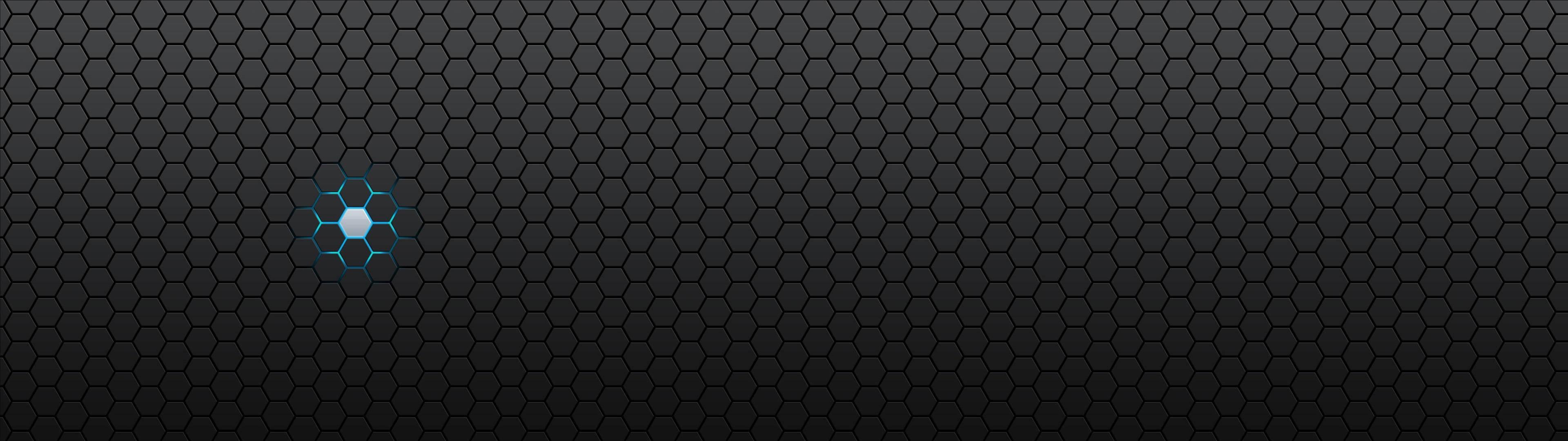 4K Ultra HD Dark Mini Honeycombs — 3840x1080 wallpaper
