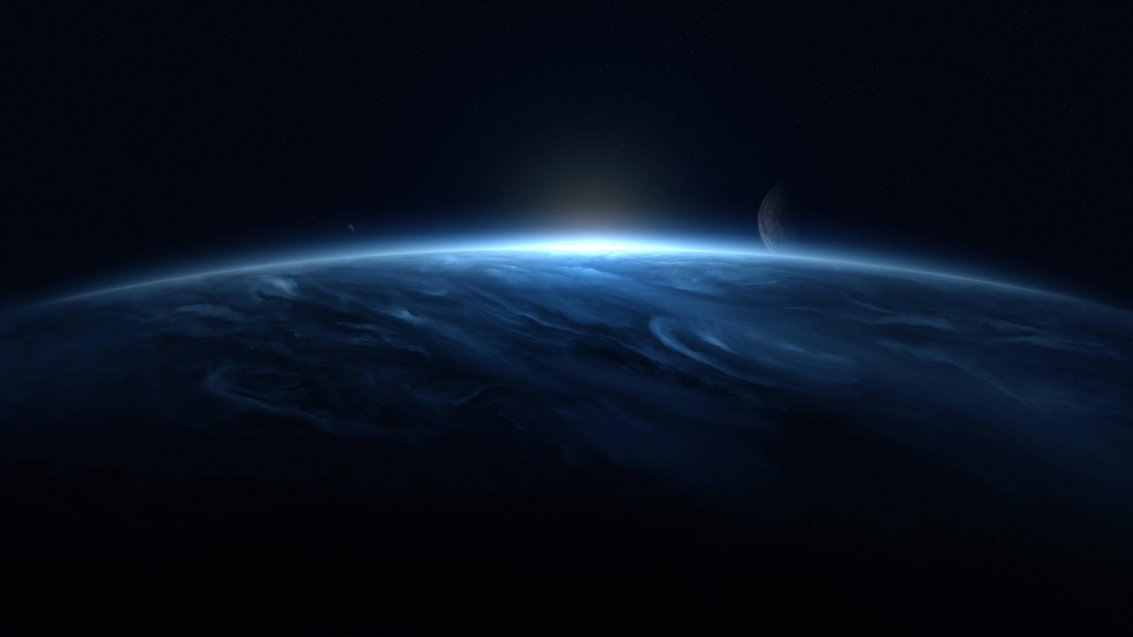 4K Ultra HD Dark Planetary Horizon — 3840x2160 wallpaper