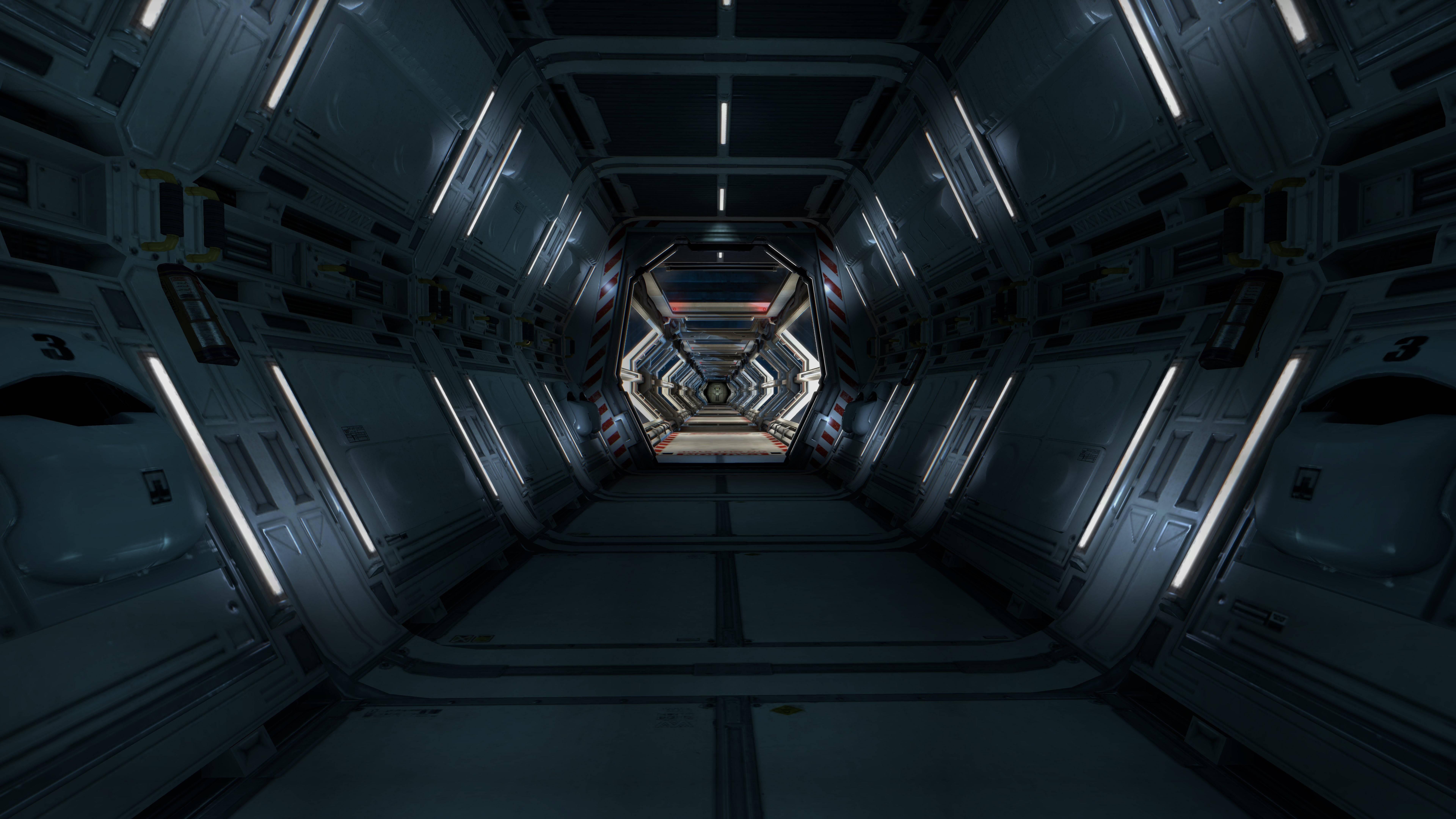 4K Ultra HD Dark Spaceship — 7680x4320 wallpaper
