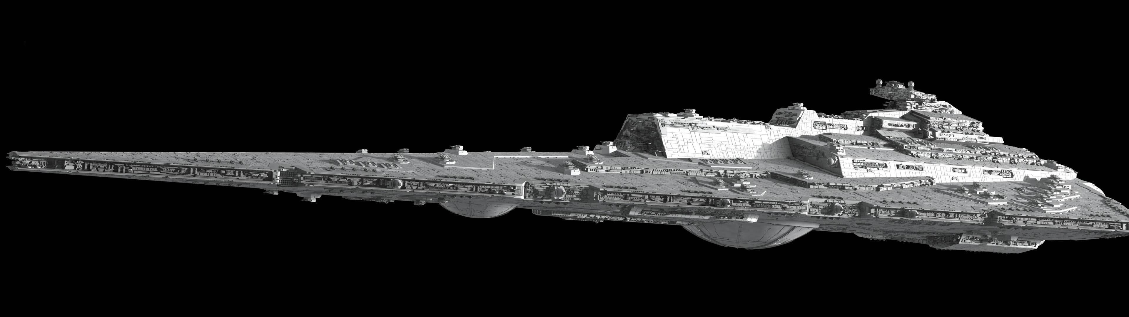 4K Ultra HD Dark Spaceship — 3840x1080 wallpaper