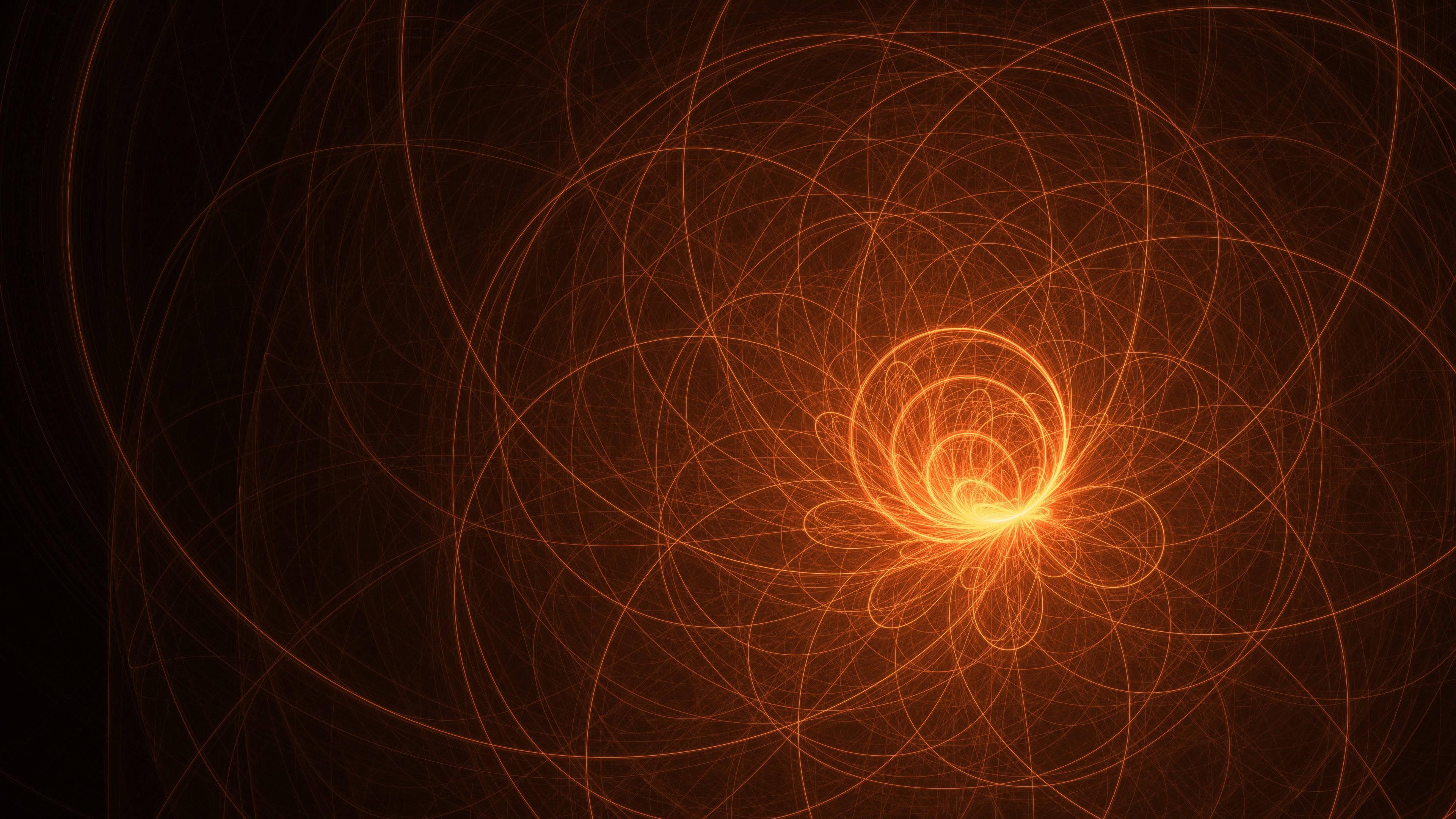 4K Ultra HD Dark Yellow Lights — 3840x2160 wallpaper