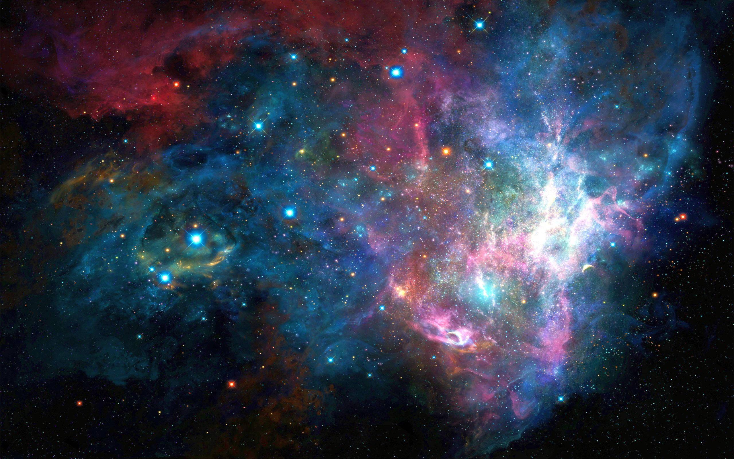 4k Ultra Hd Galaxy Neon Colors — 2560x1600 wallpaper