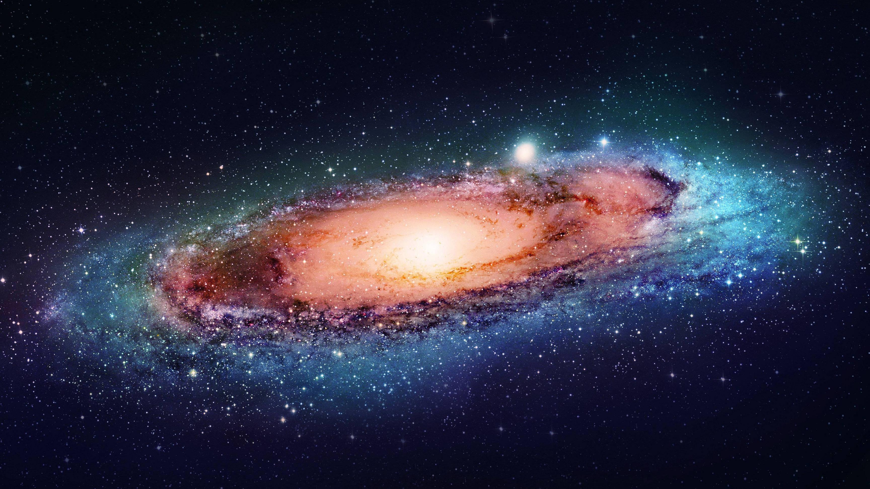 4k Ultra Hd Galaxy Orange Clouds — 3456x1944 wallpaper