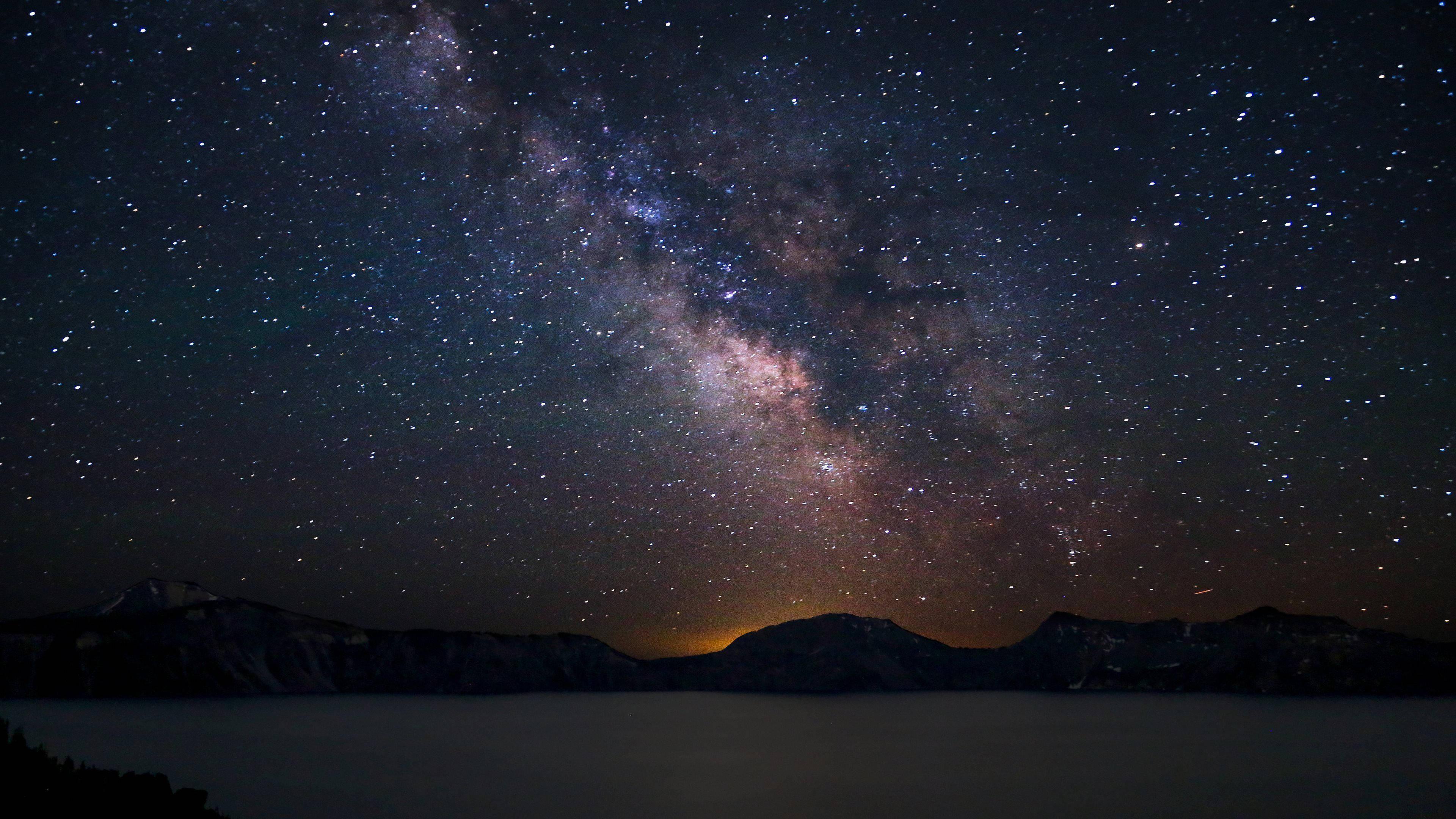 4k Ultra Hd Galaxy Over Mountains — 3840x2160 wallpaper