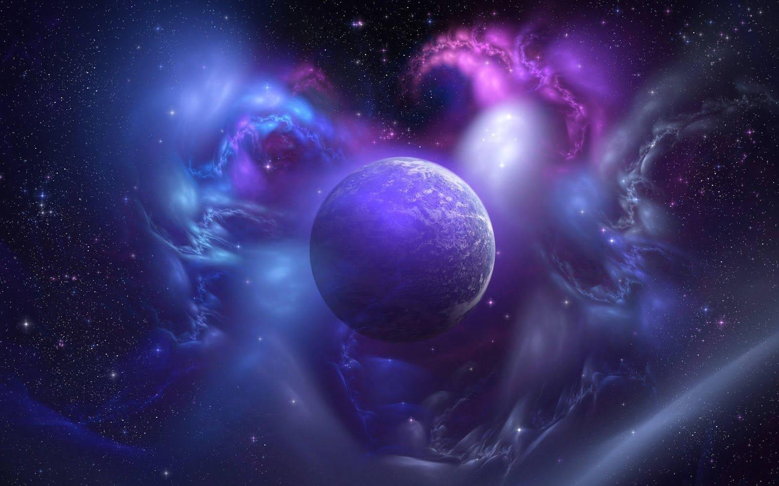 4k Ultra Hd Galaxy Purple Planet — 1600x1000 wallpaper