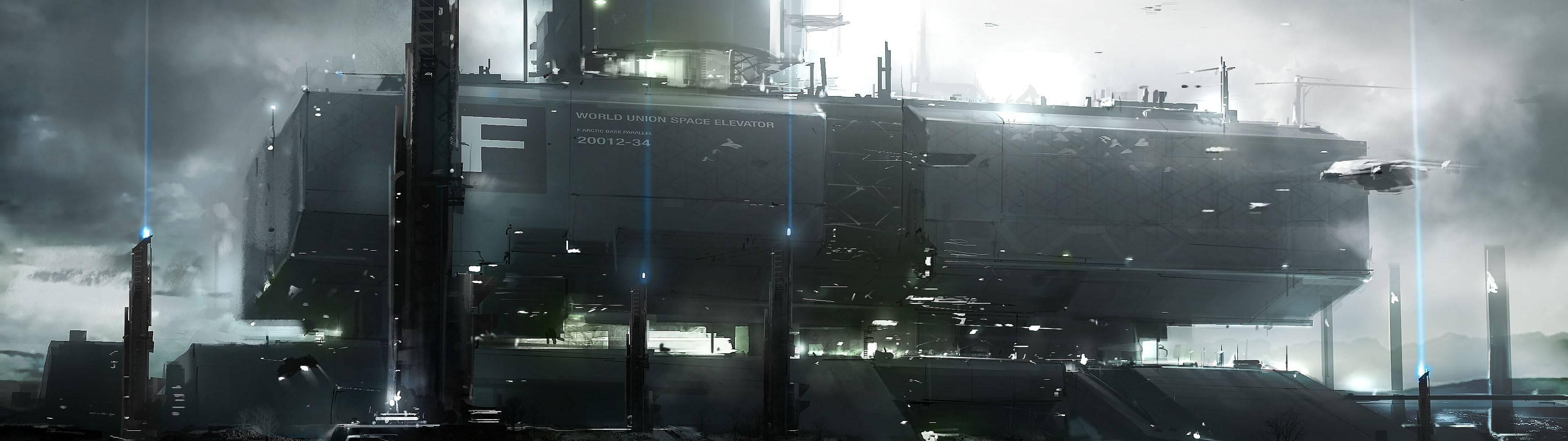 4K Ultra HD Space Station — 3840x1080 wallpaper