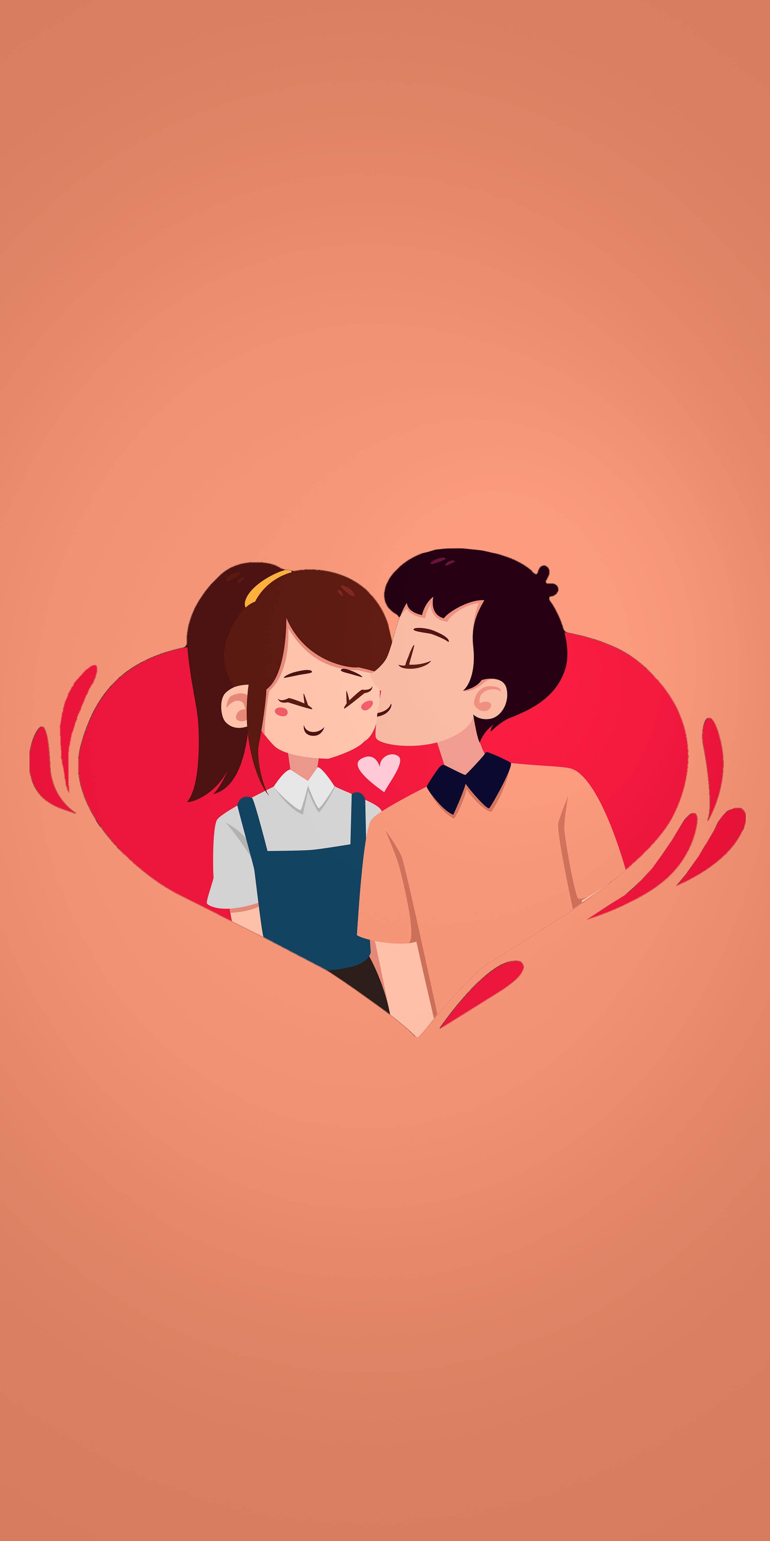 8K iPhone Cute Couple Kiss — 2700x5400 wallpaper