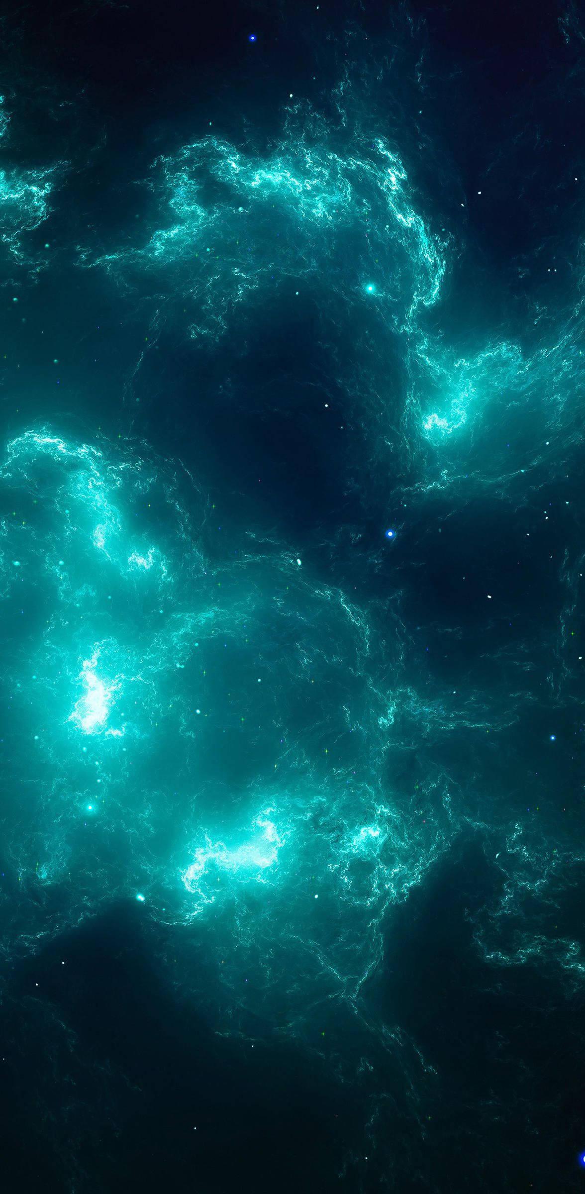 8K iPhone Nebula Blue — 1176x2400 wallpaper