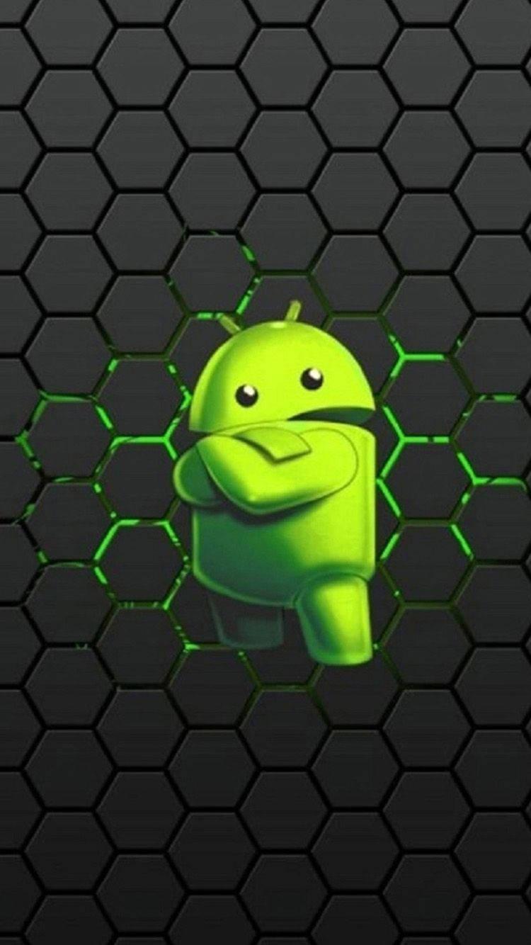 A 3D green Android Icon — 750x1334 wallpaper