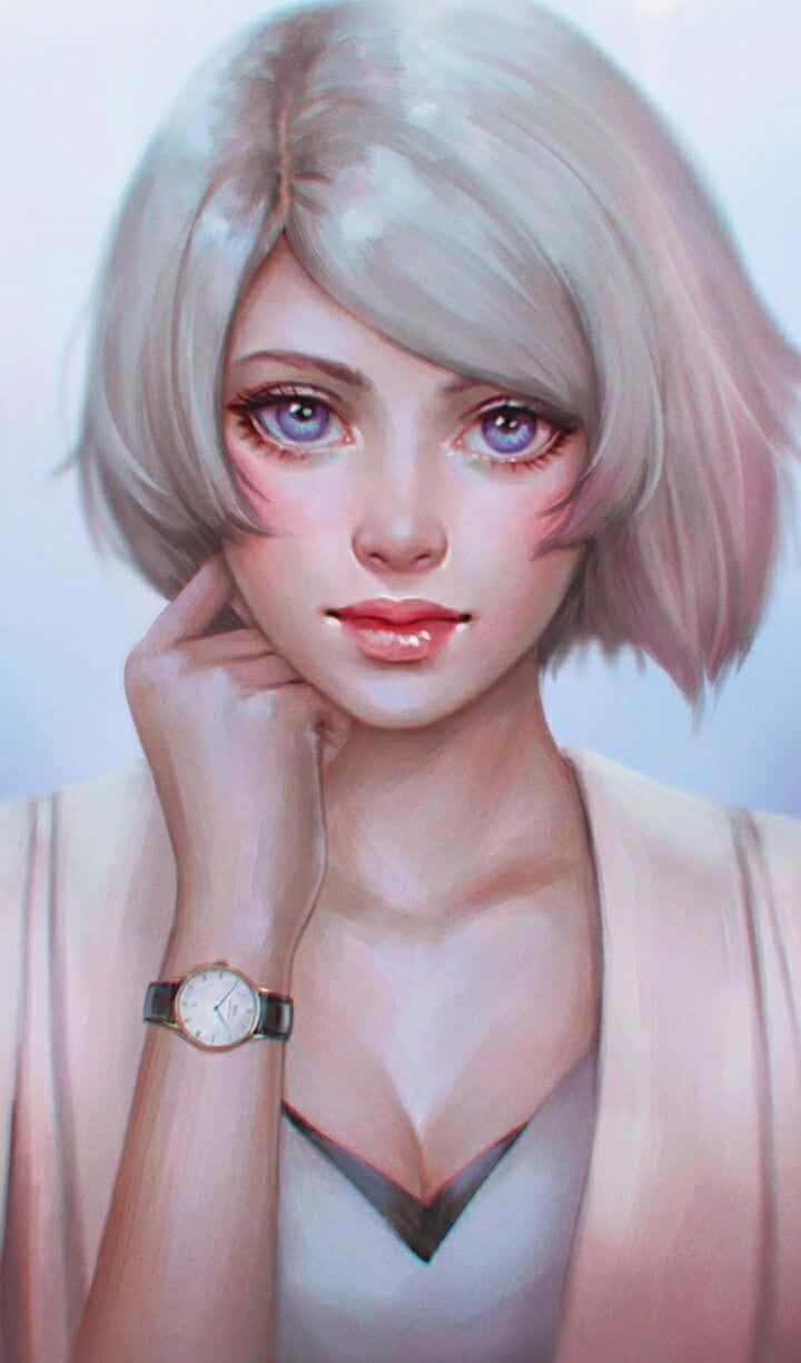 A beautiful cartoon girl - she's ready to take on the world! — 720x1224 wallpaper