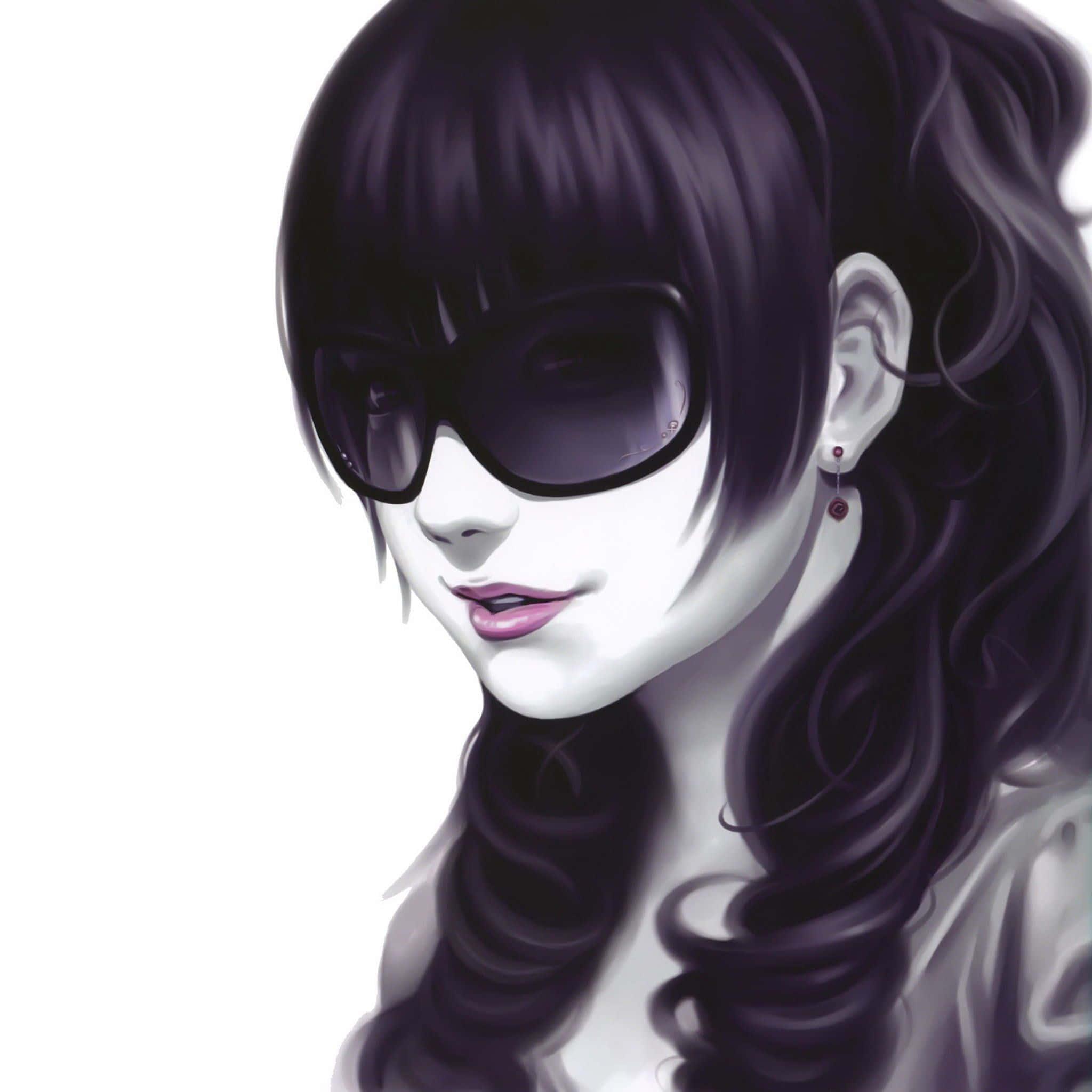 A beautiful girl in an animated world — 2048x2048 wallpaper
