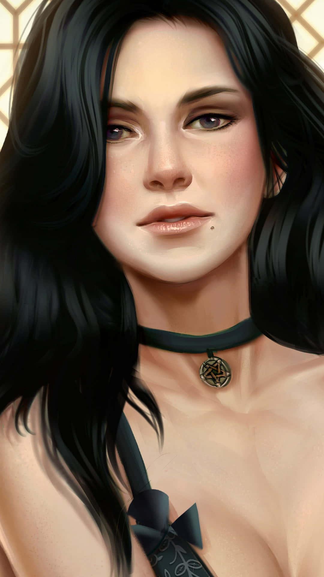 A beautiful girl with a big smile on her face. — 1080x1920 wallpaper