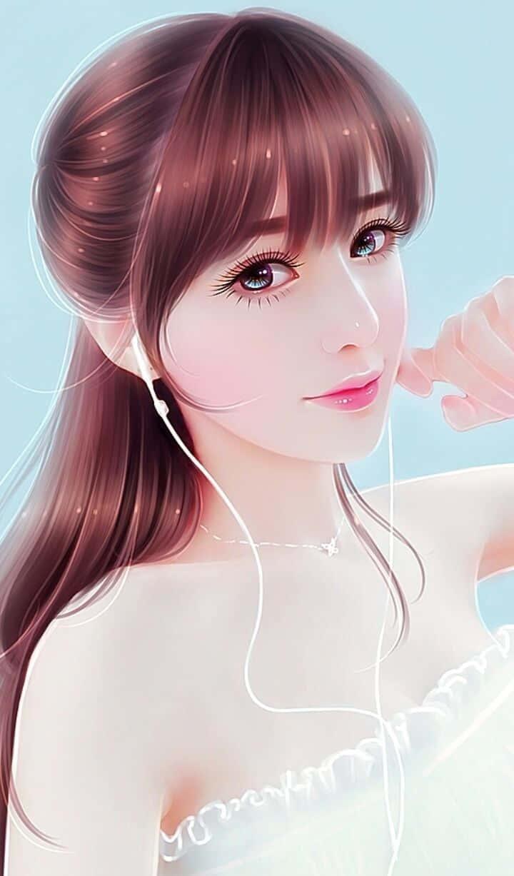 A beautiful girl with a cartoonish smile — 720x1227 wallpaper