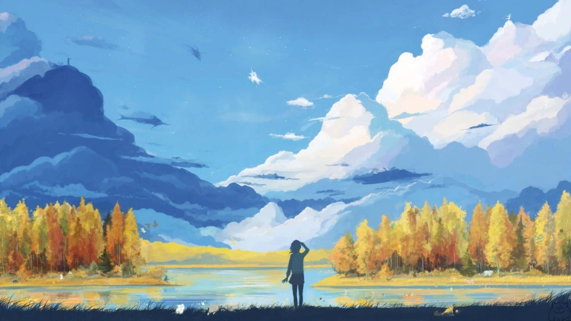 A beautiful serene countryside scene in an Anime world — 1920x1080 wallpaper