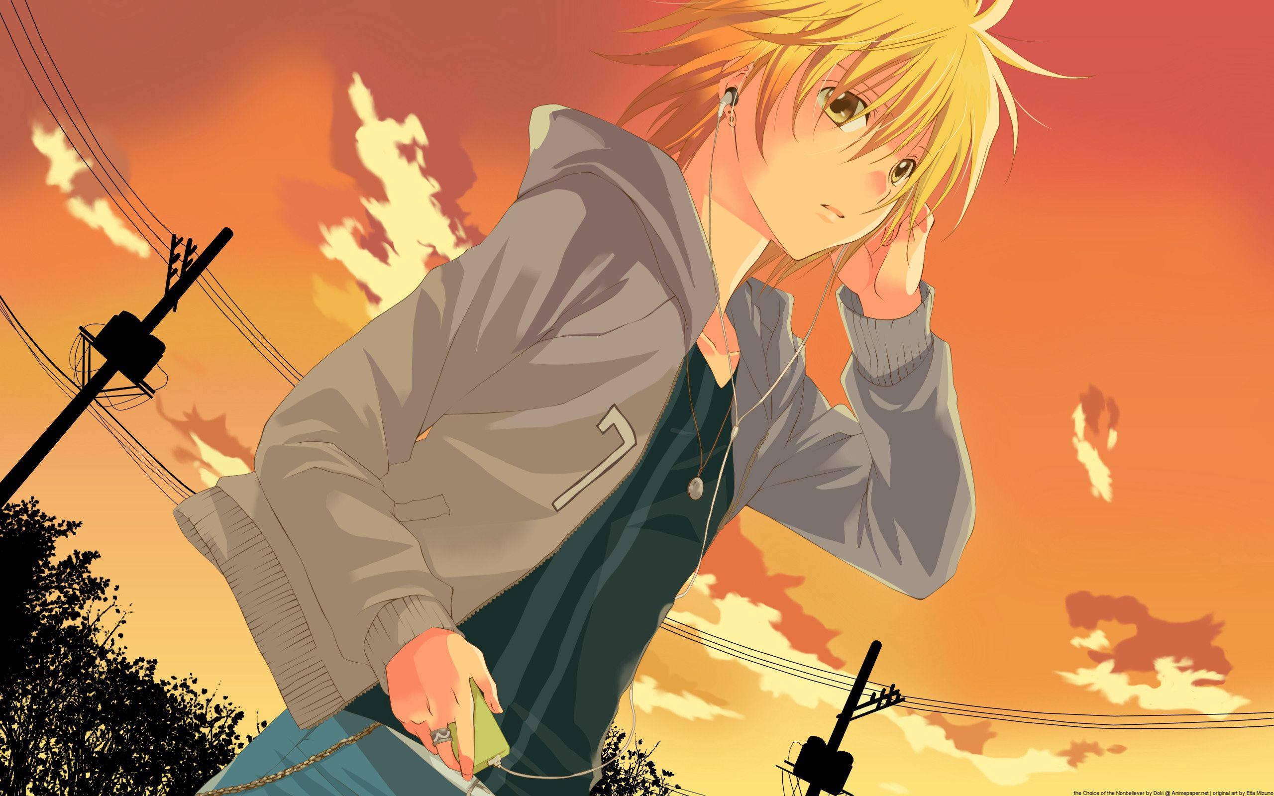 A beautiful sunset as seen from an Anime world — 2560x1600 wallpaper