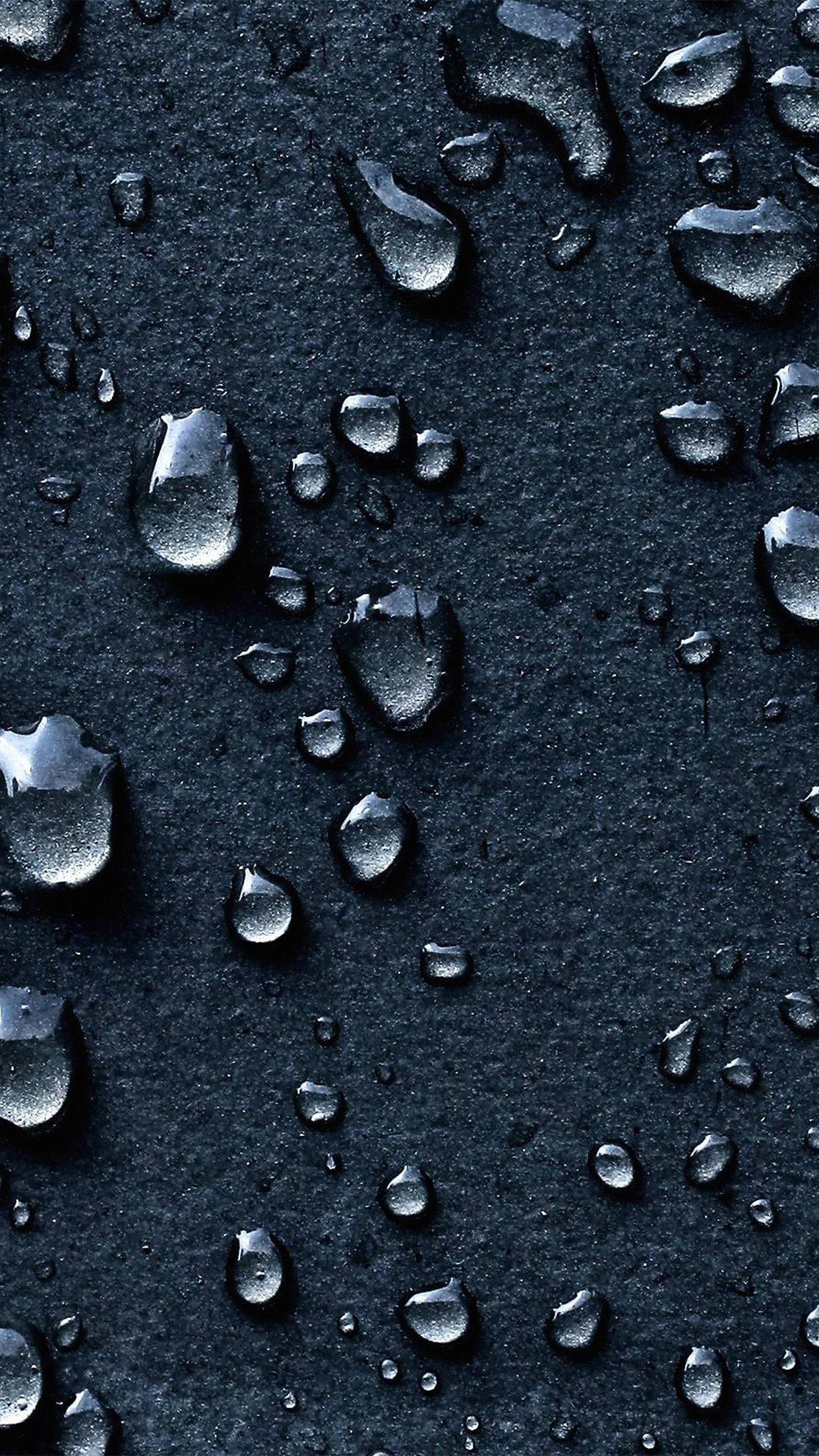 A beautiful view of raindrops falling on Android — 1242x2208 wallpaper