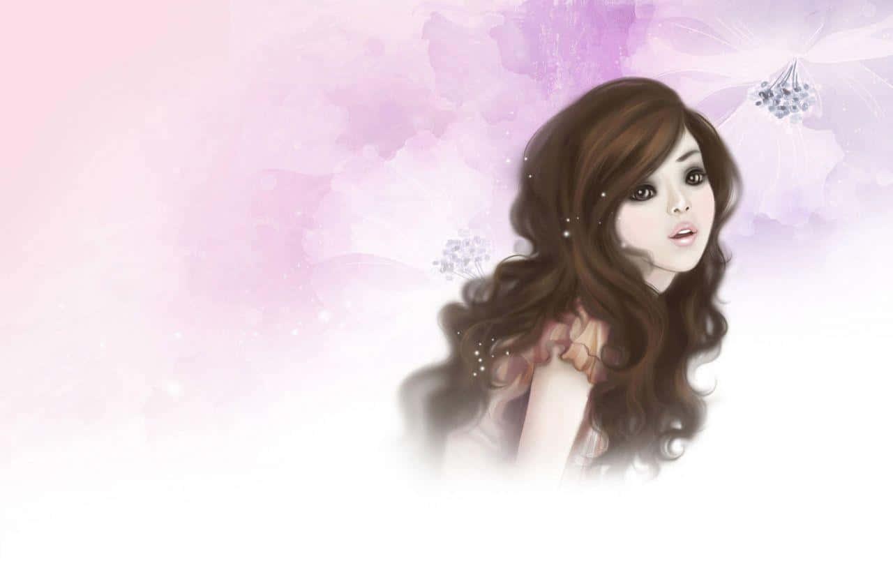 A beautiful young girl surrounded by pink and blue balloons — 1280x804 wallpaper
