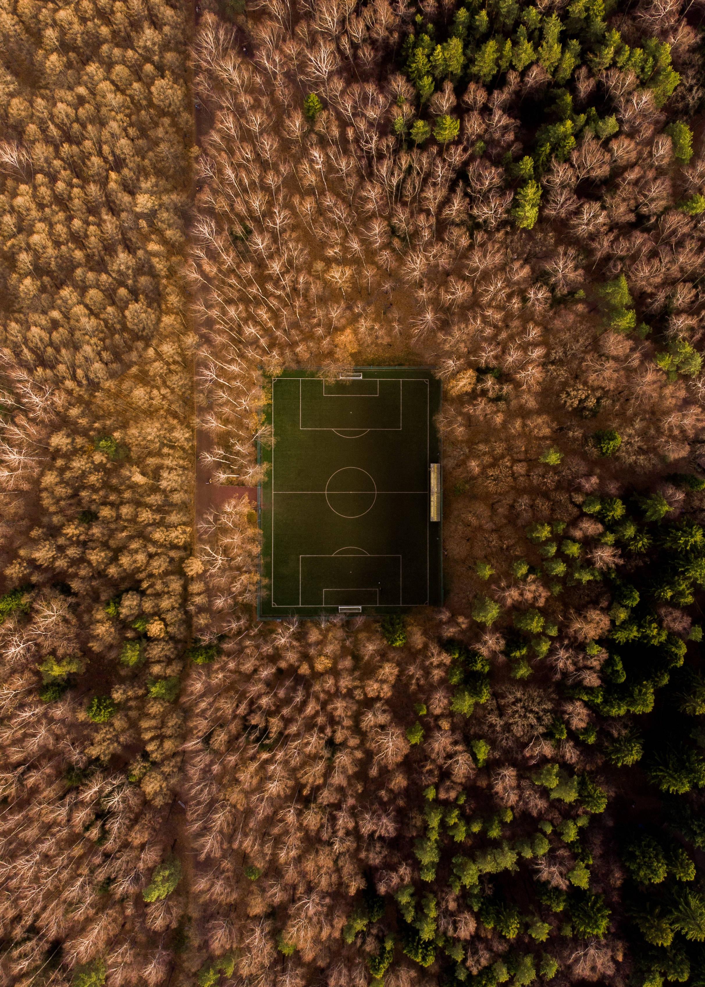 A Bird's Eye View of a Football Field on a Sunny Day — 2424x3394 wallpaper