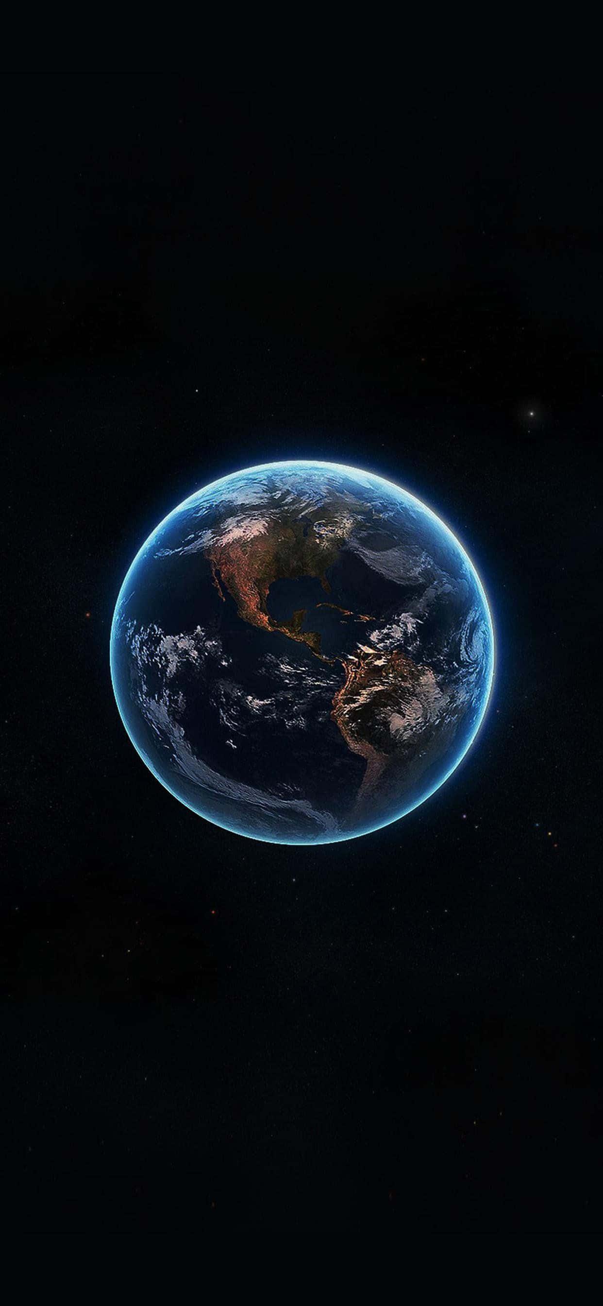 A bird's eye view of the Earth viewed from an Iphone. — 1242x2688 wallpaper