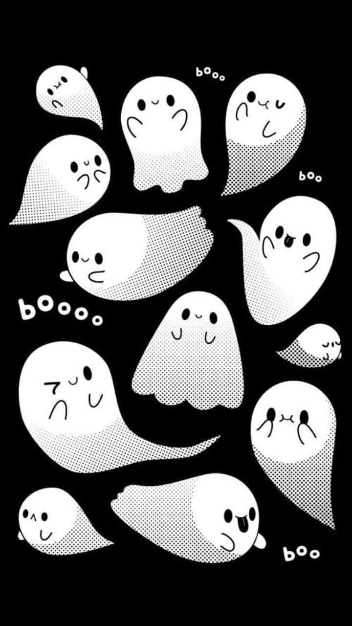 a black and white image of ghosts — 720x1280 wallpaper