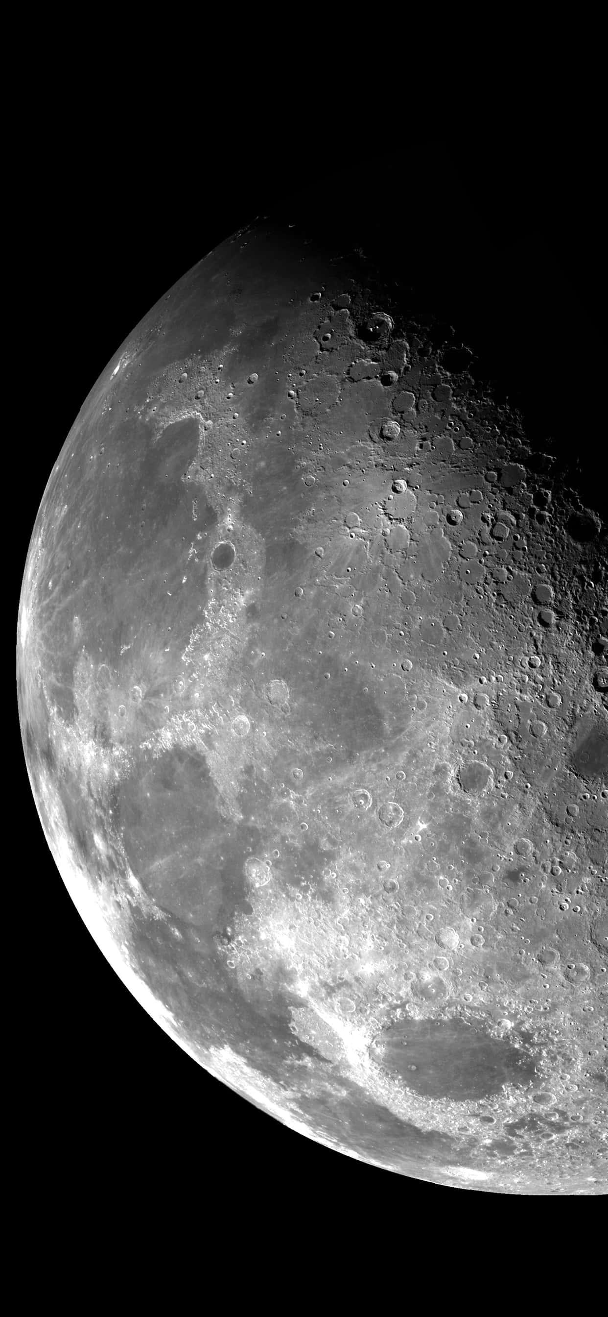 a black and white photo of the moon — 1242x2688 wallpaper