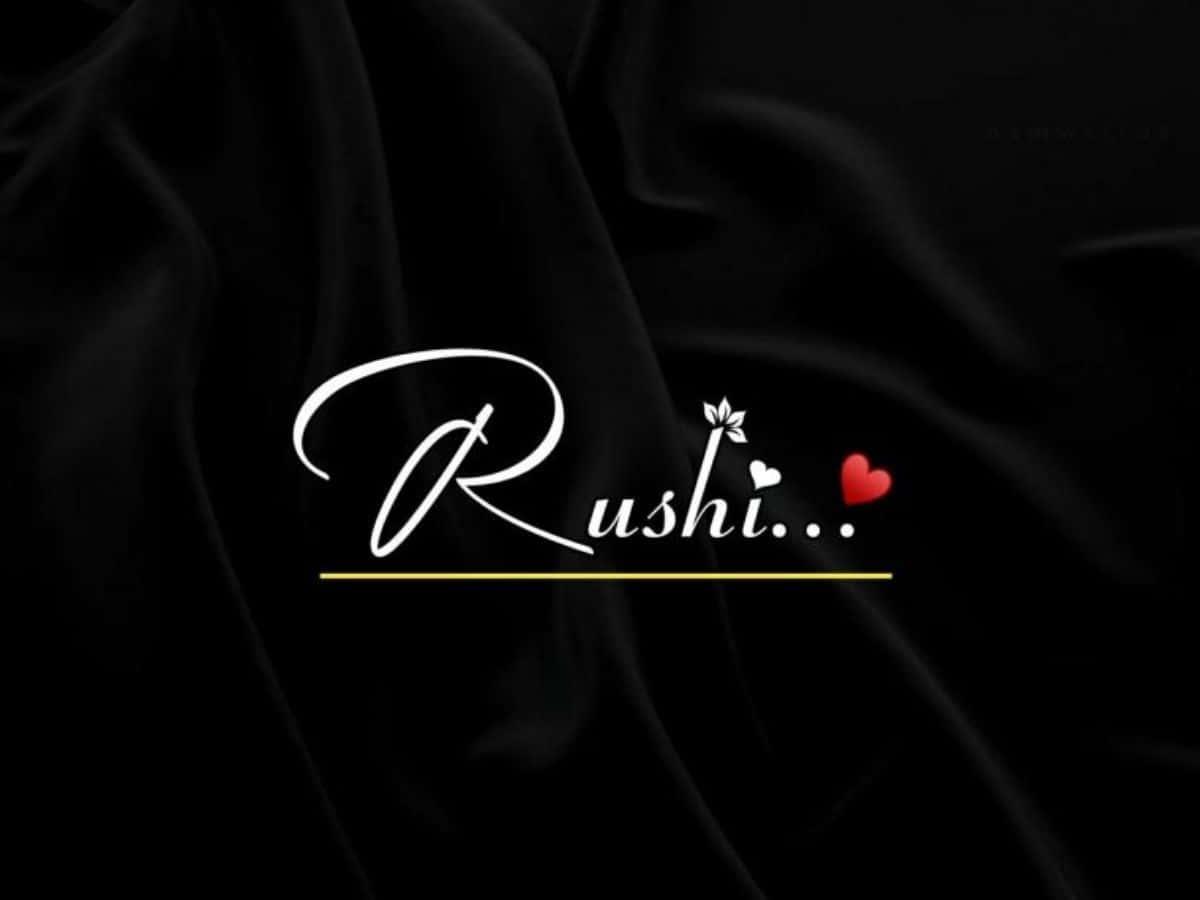 a black background with the word rushi on it — 1200x900 wallpaper