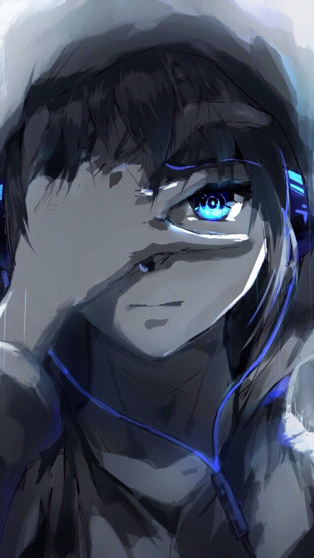 A Blue-Eyed Anime Boy — 1080x1920 wallpaper