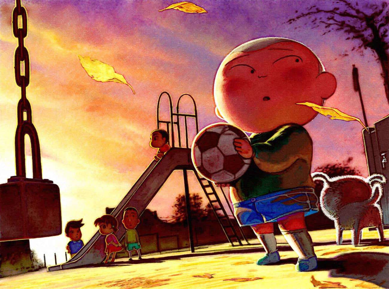 a boy is playing with a ball — 1298x964 wallpaper