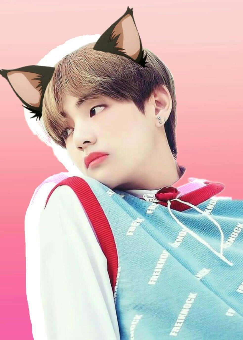 a boy with cat ears is posing — 983x1374 wallpaper