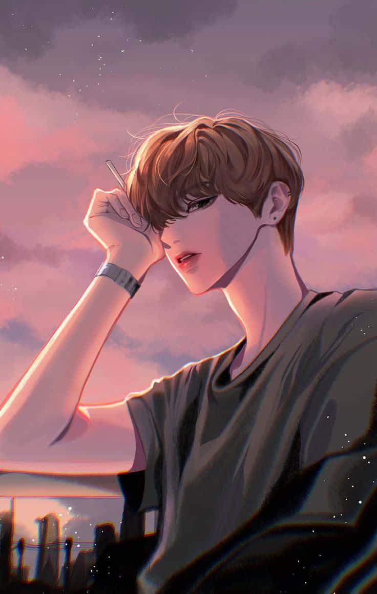 a boy with his head up in the air — 736x1160 wallpaper