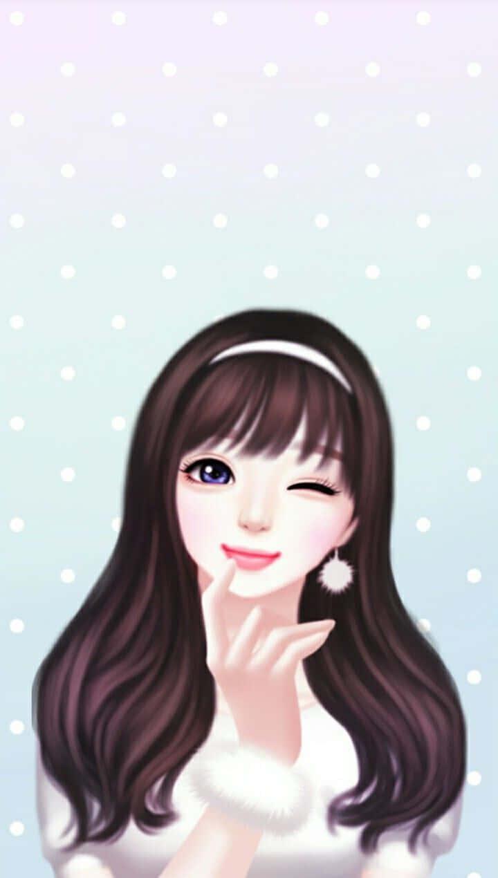 A Bright and Cheerful Cartoon Girl — 720x1270 wallpaper
