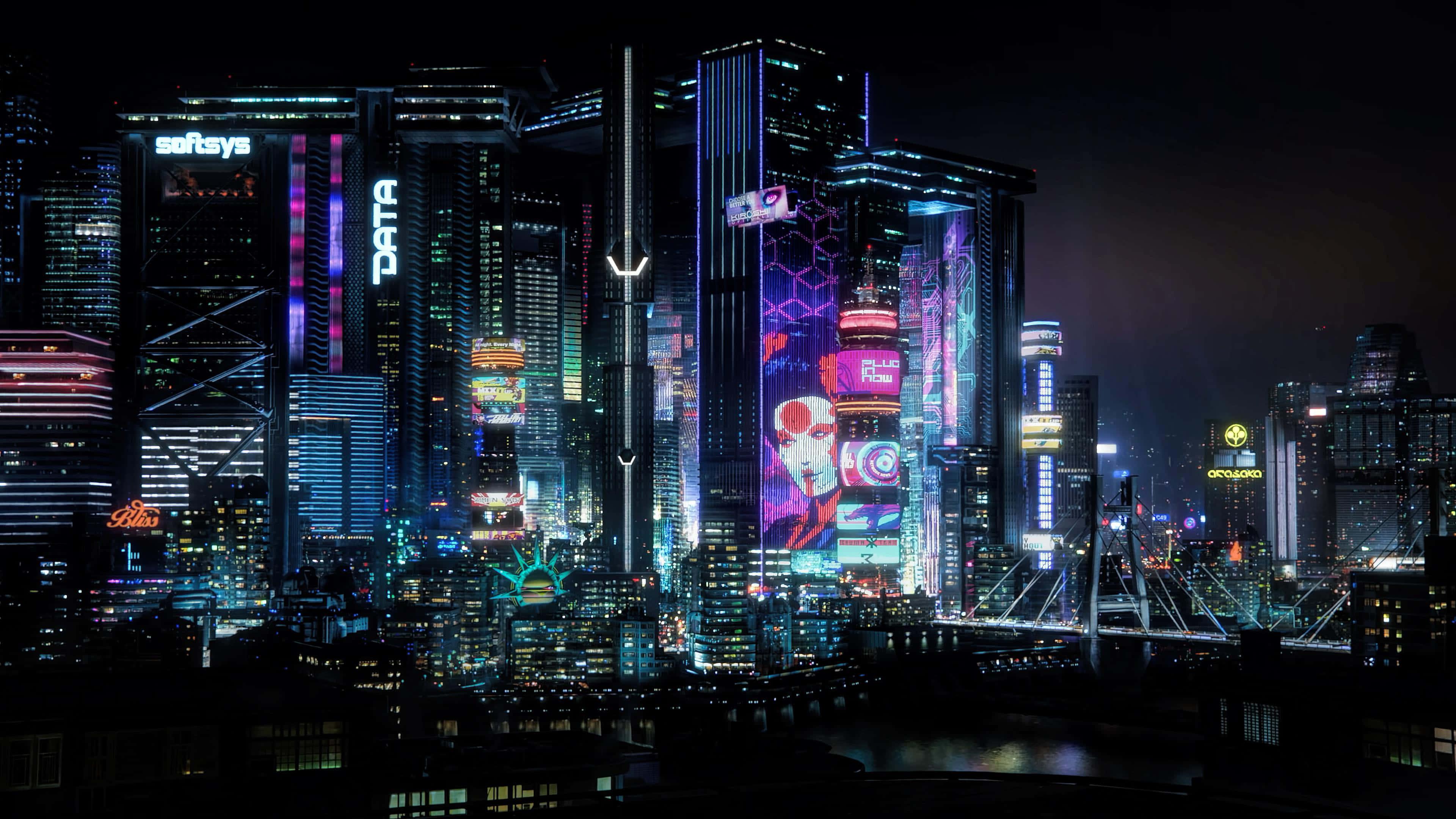 A Bright Cyberpunk Future — 3840x2160 wallpaper