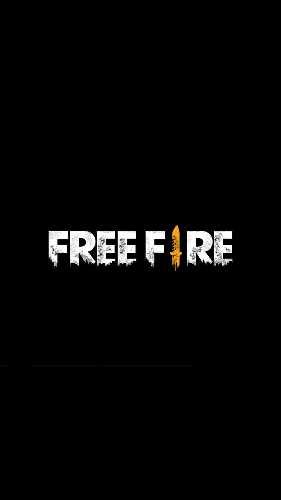 Ein leuchtend gelbes free fire logo umrandet in schwarz