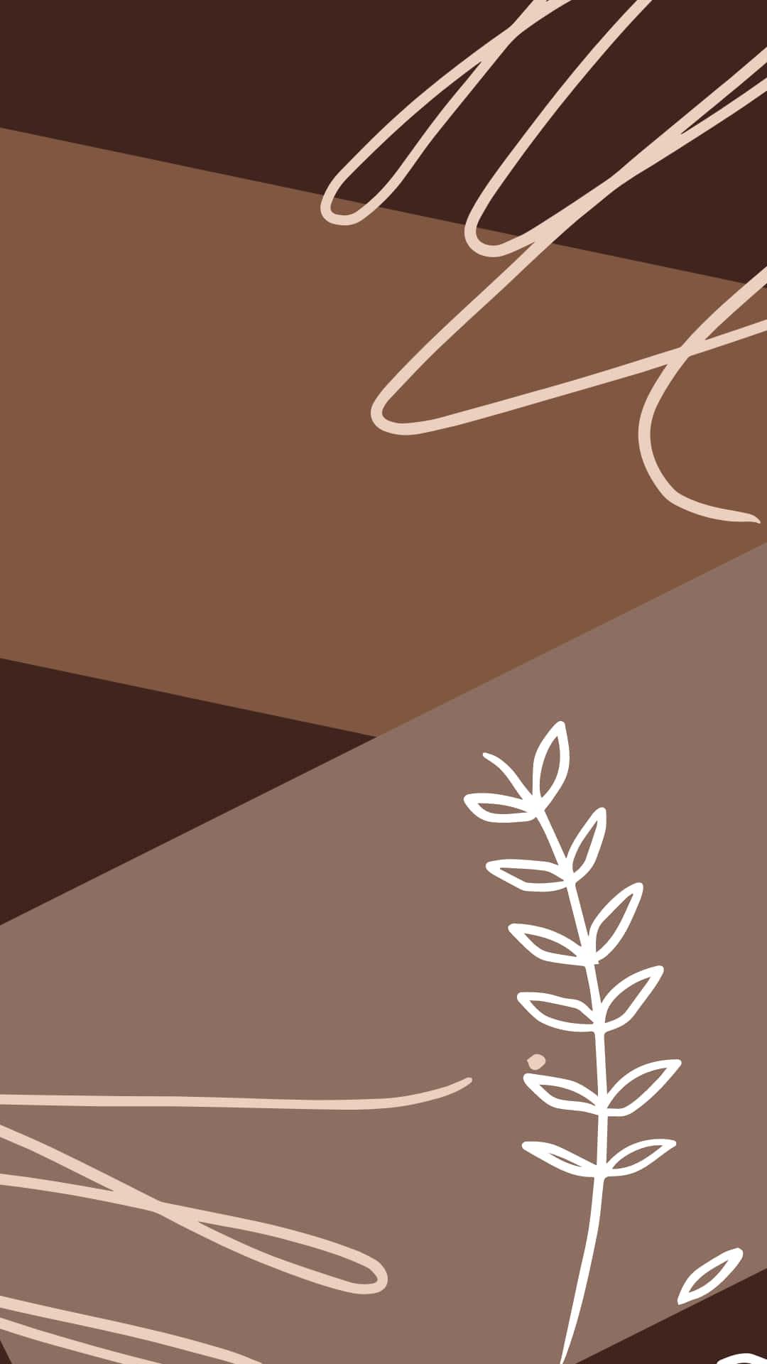 a brown and white background with a tree and a leaf