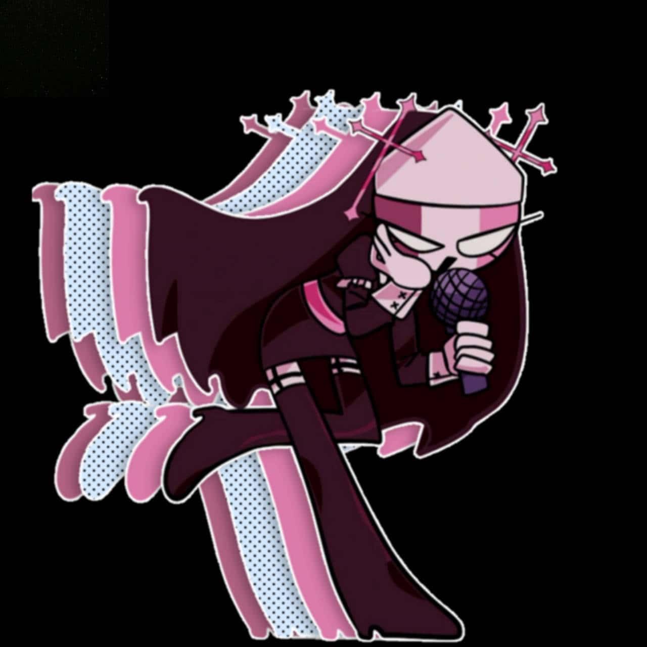 a cartoon character with a microphone — 1280x1280 wallpaper