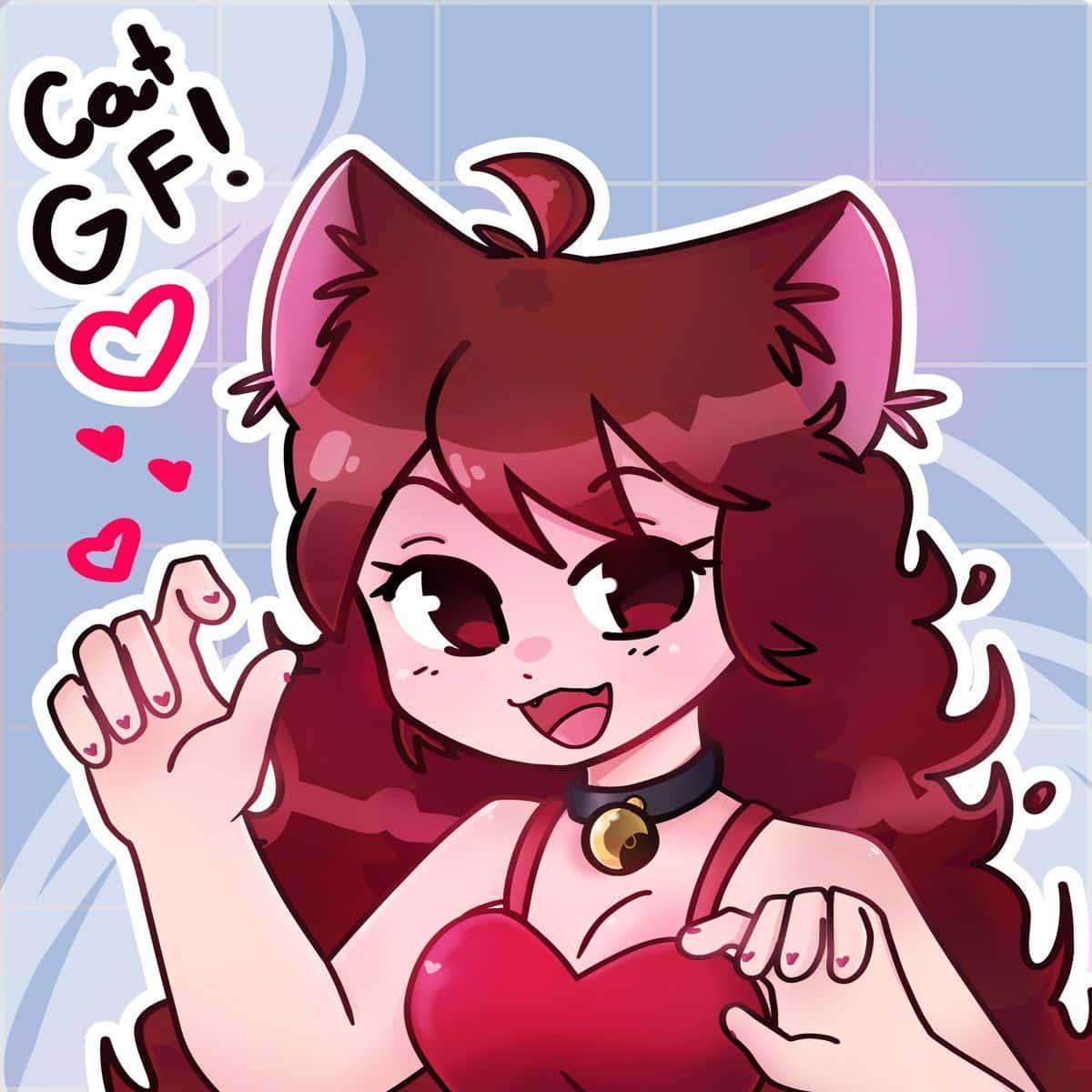 a cartoon girl with a red dress and a heart shaped ring — 1200x1200 wallpaper