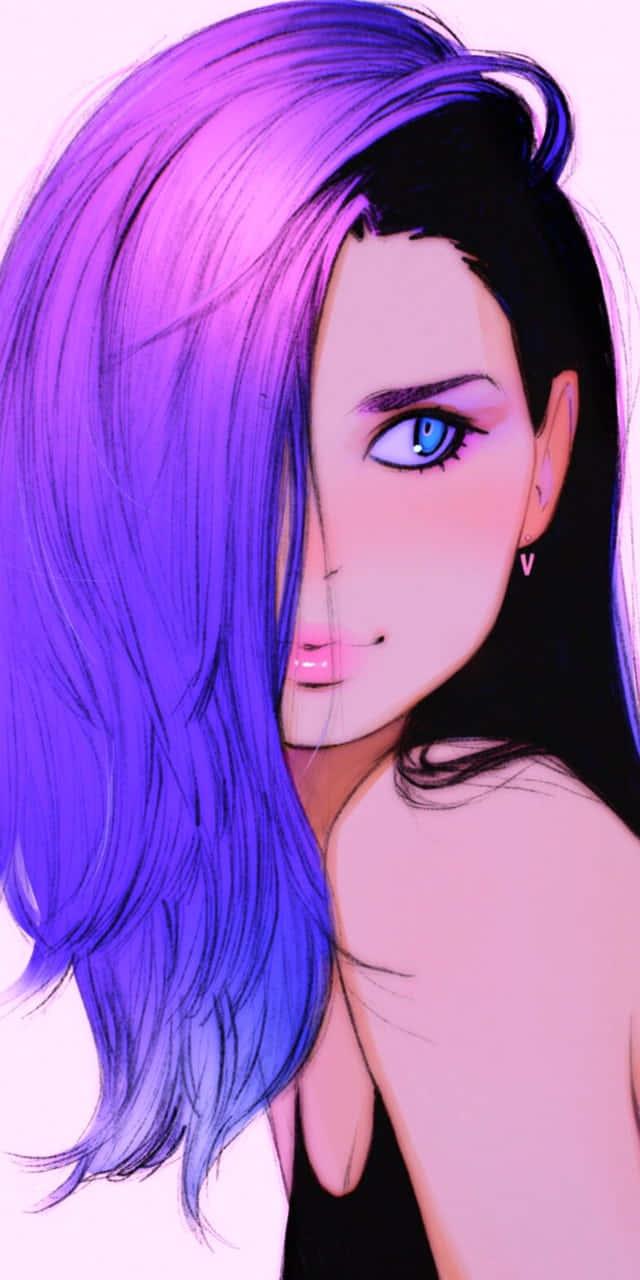 A cheerful, bright-eyed girl cartoon character — 640x1280 wallpaper