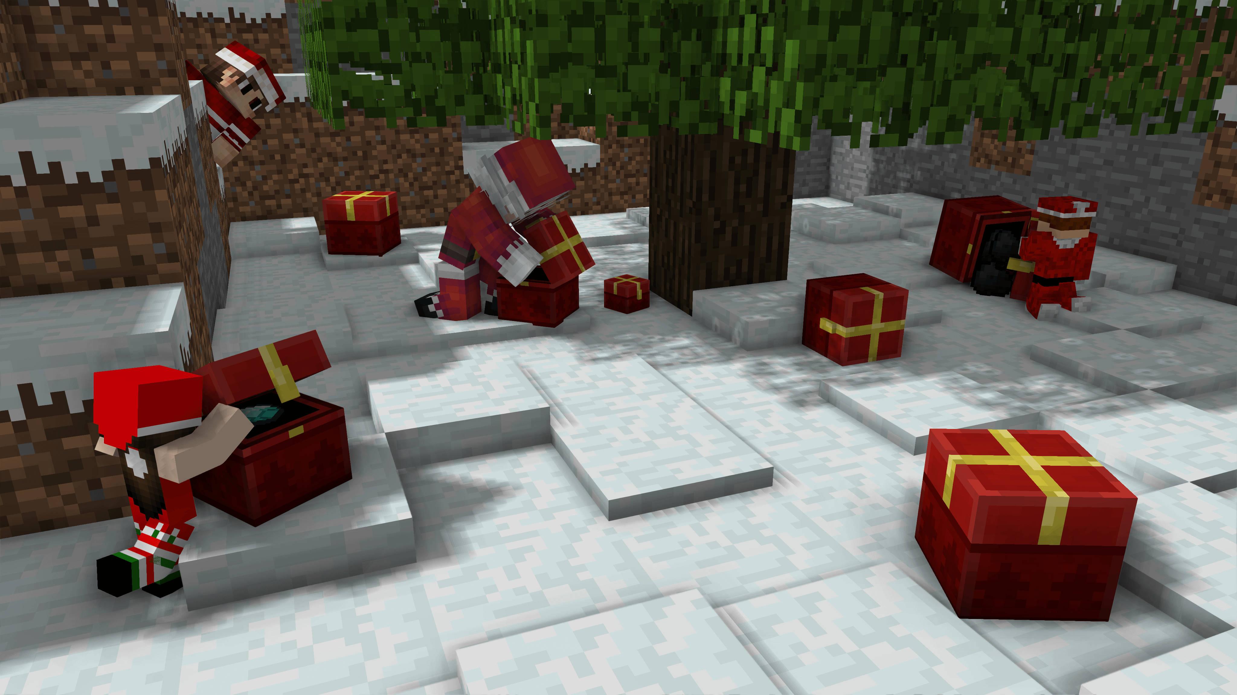 “A Christmas Snow Scene in Minecraft”