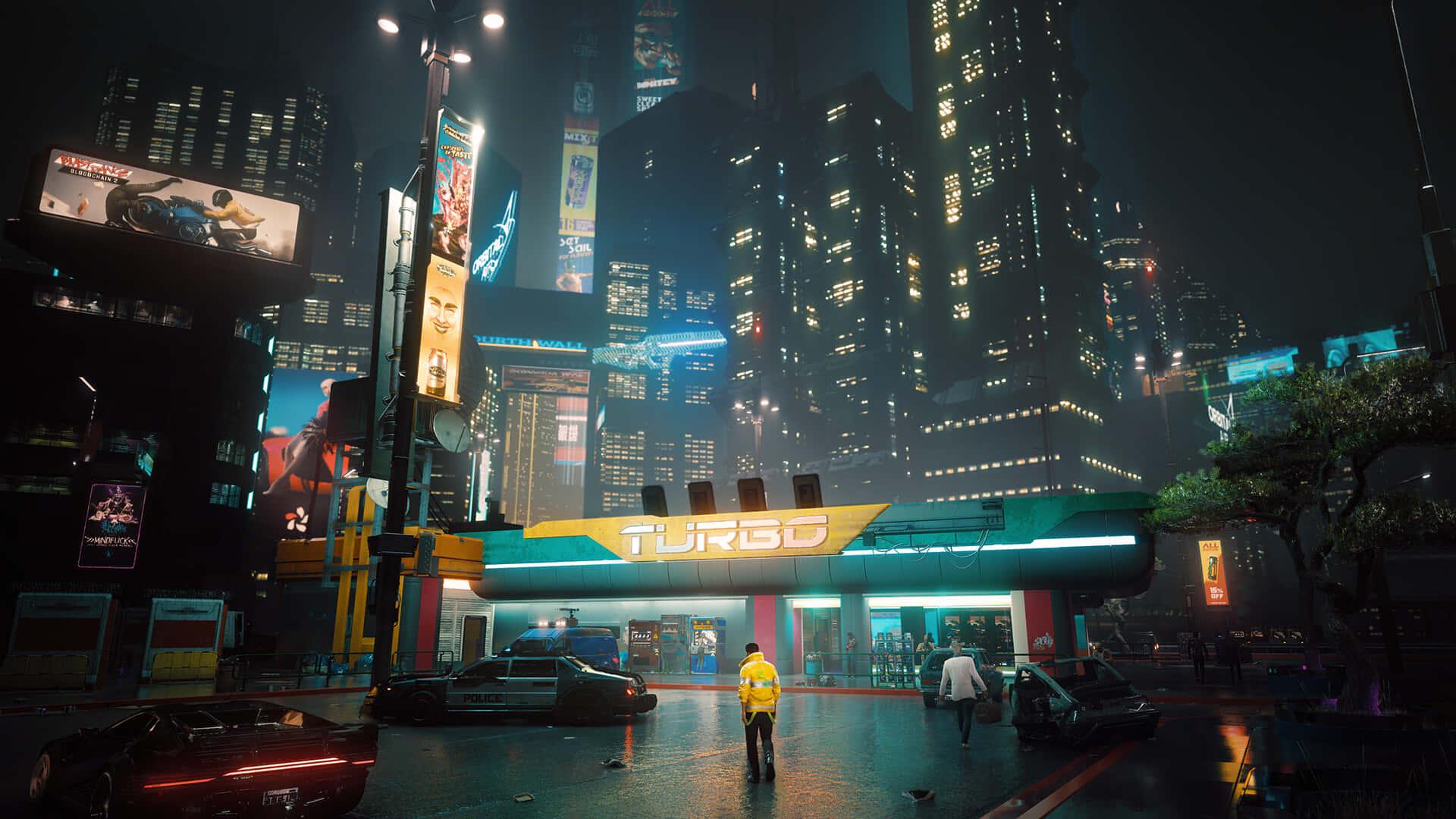 a city with a lot of neon lights — 1920x1080 wallpaper