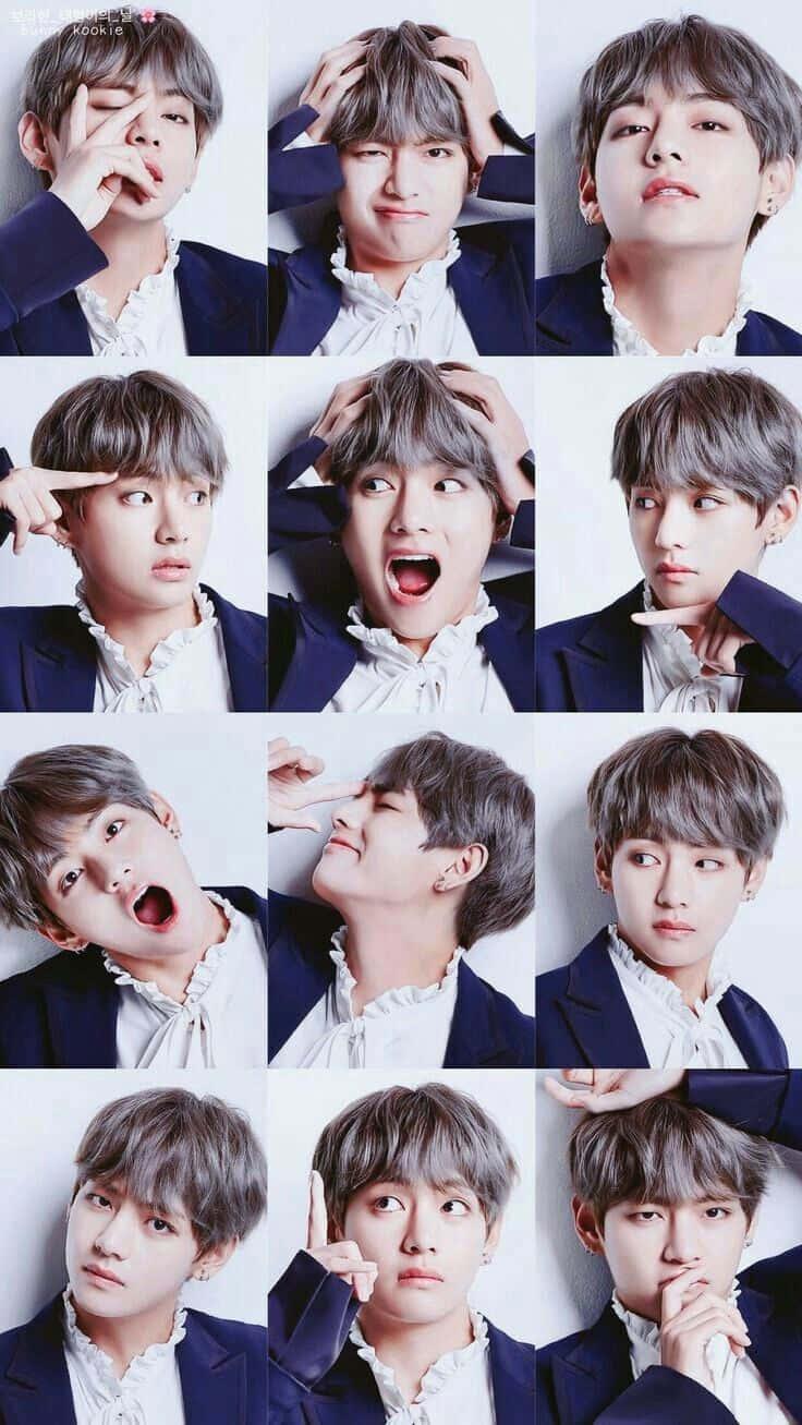 a collage of different pictures of a man — 736x1307 wallpaper